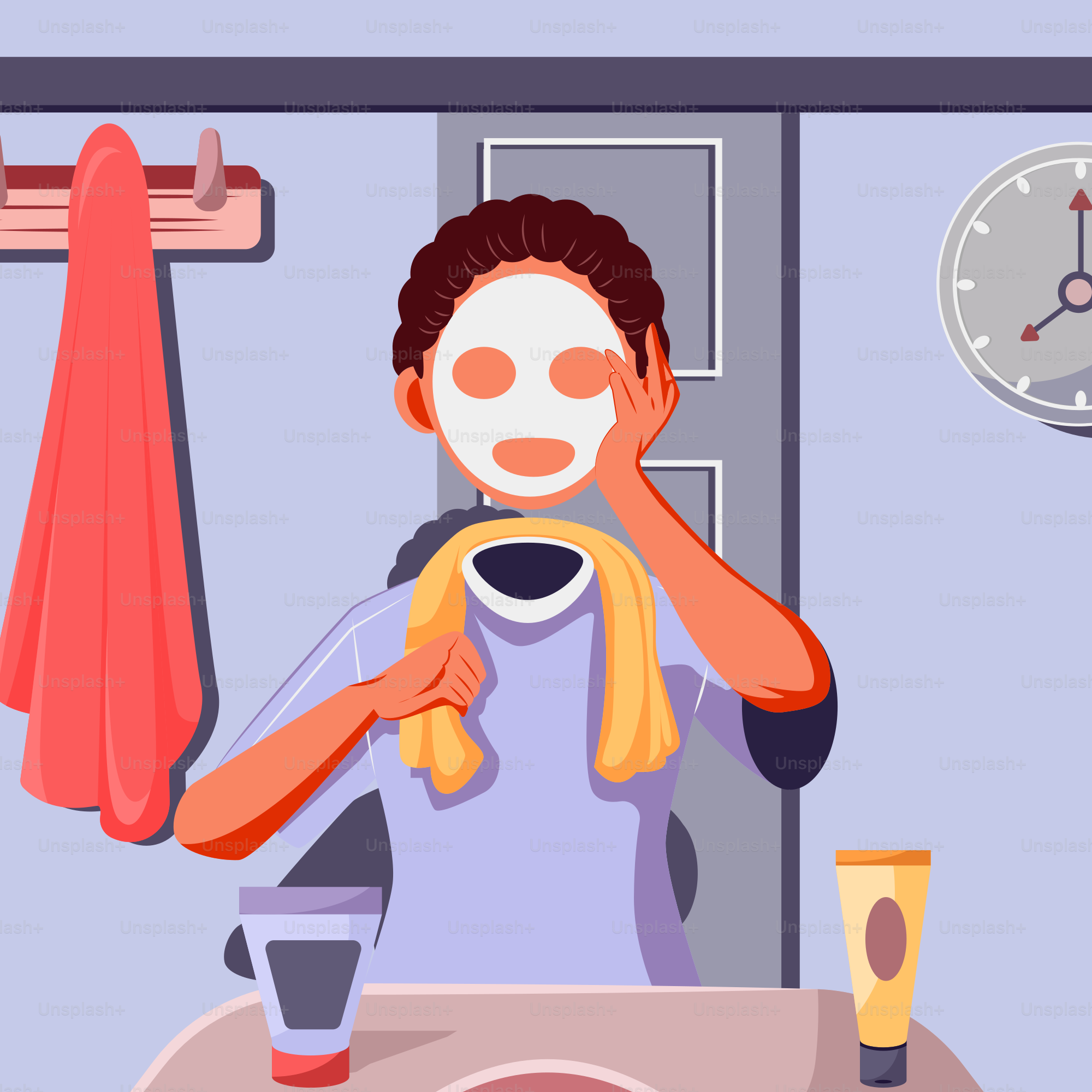 A man with a face mask on holding a cup