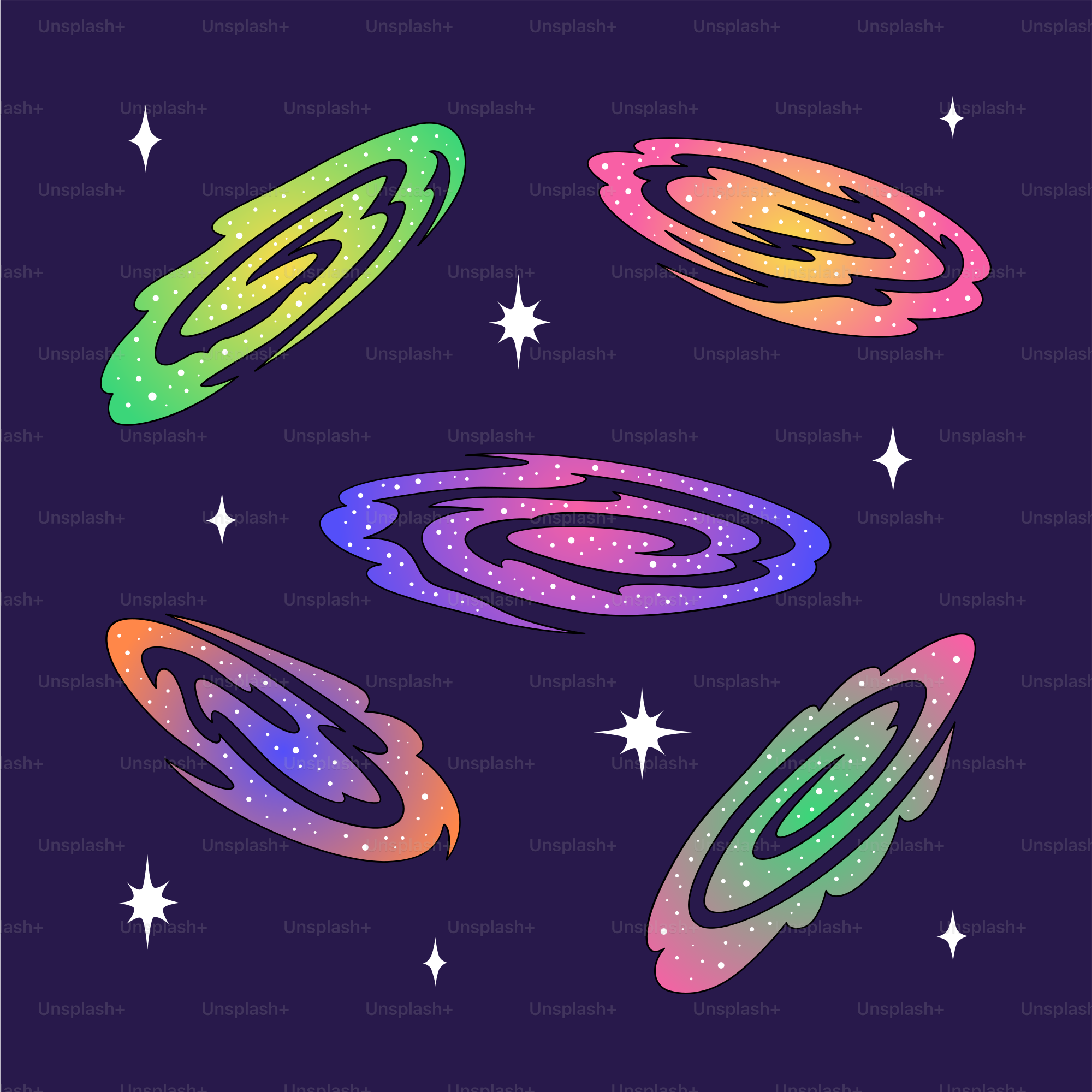 An image of a space scene with stars and planets