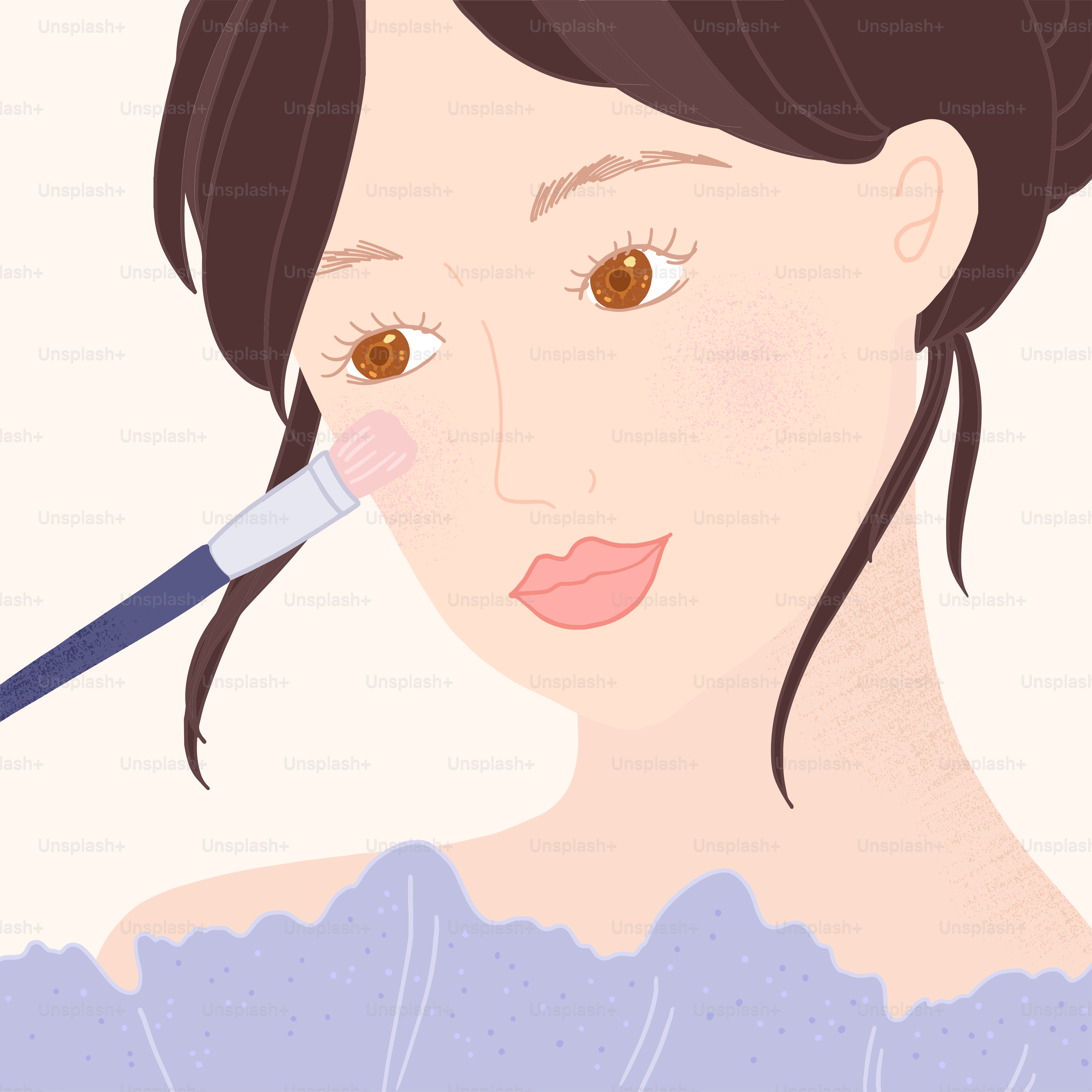 A woman brushing her teeth with an electric toothbrush