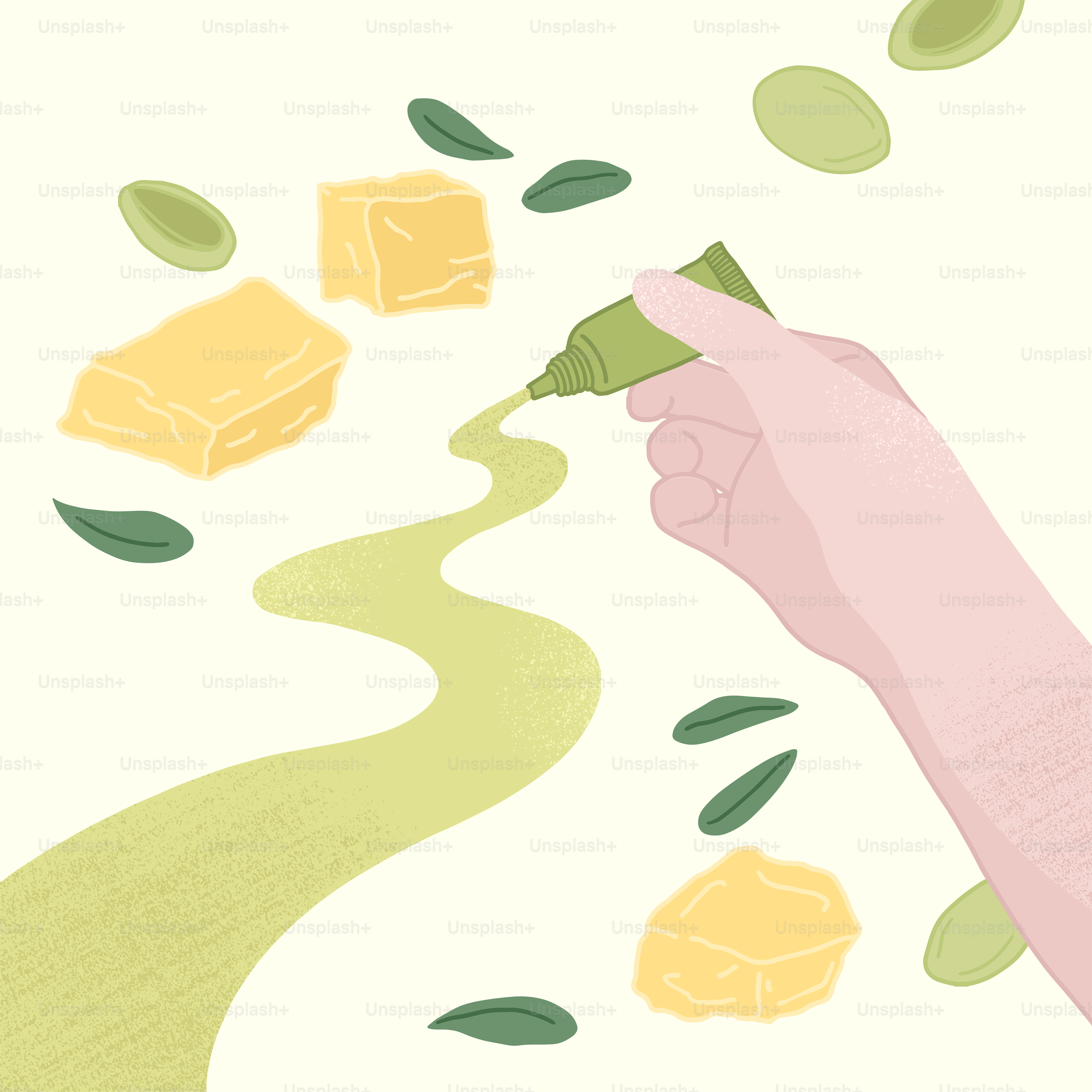 A hand holding a piece of green food