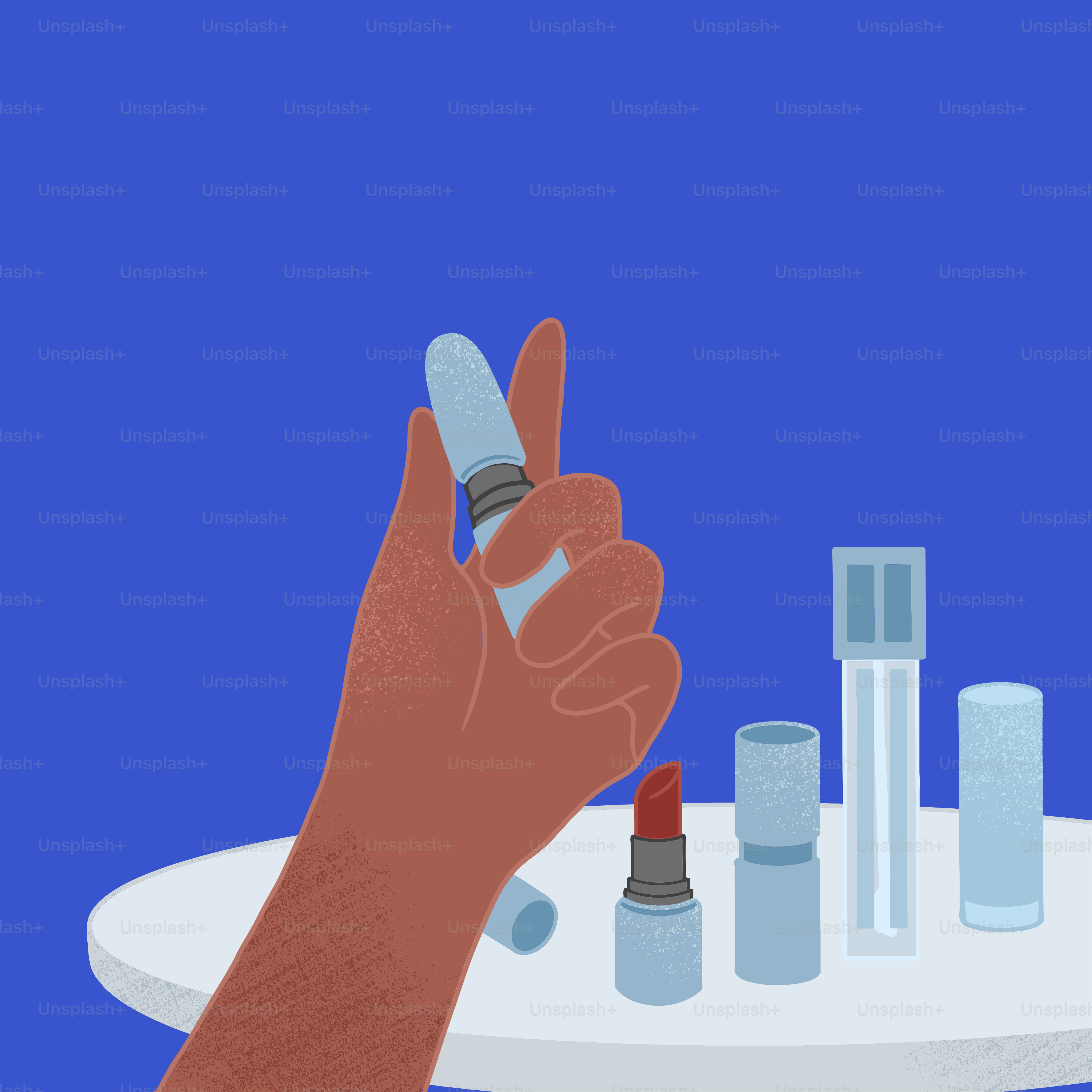 A hand holding a smart phone over a table