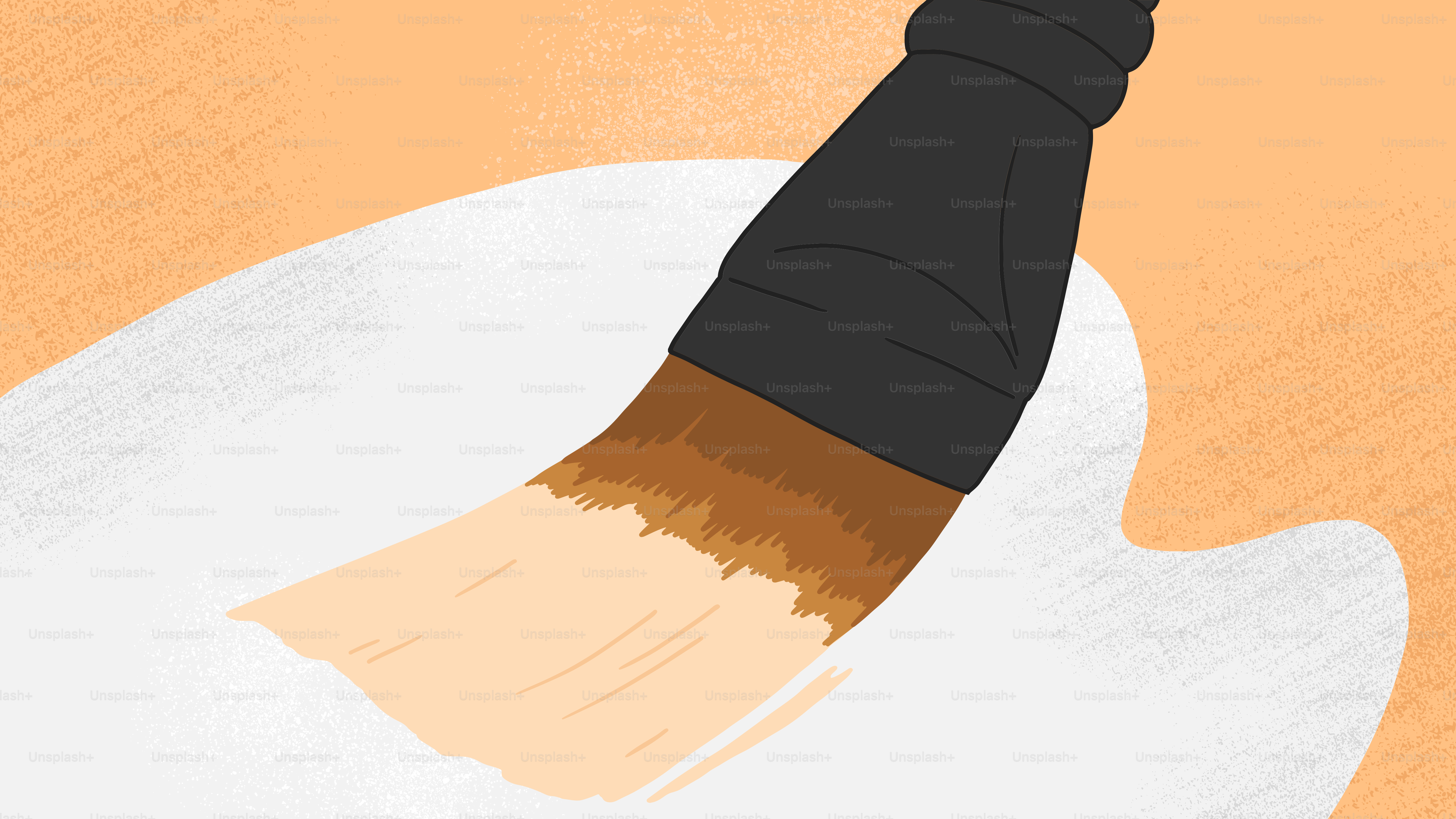 A paintbrush with a brown bristles on it