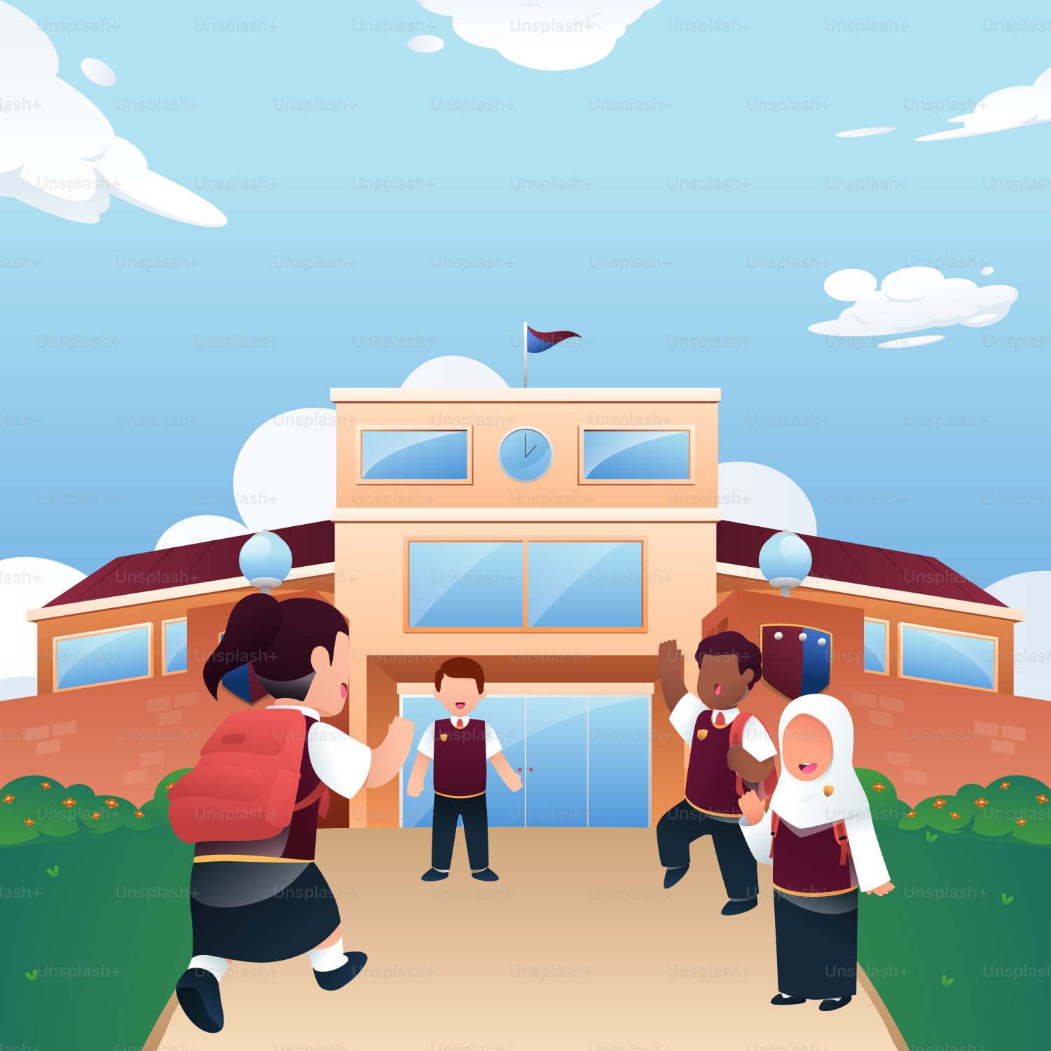 Un grupo de personas de pie frente a un edificio