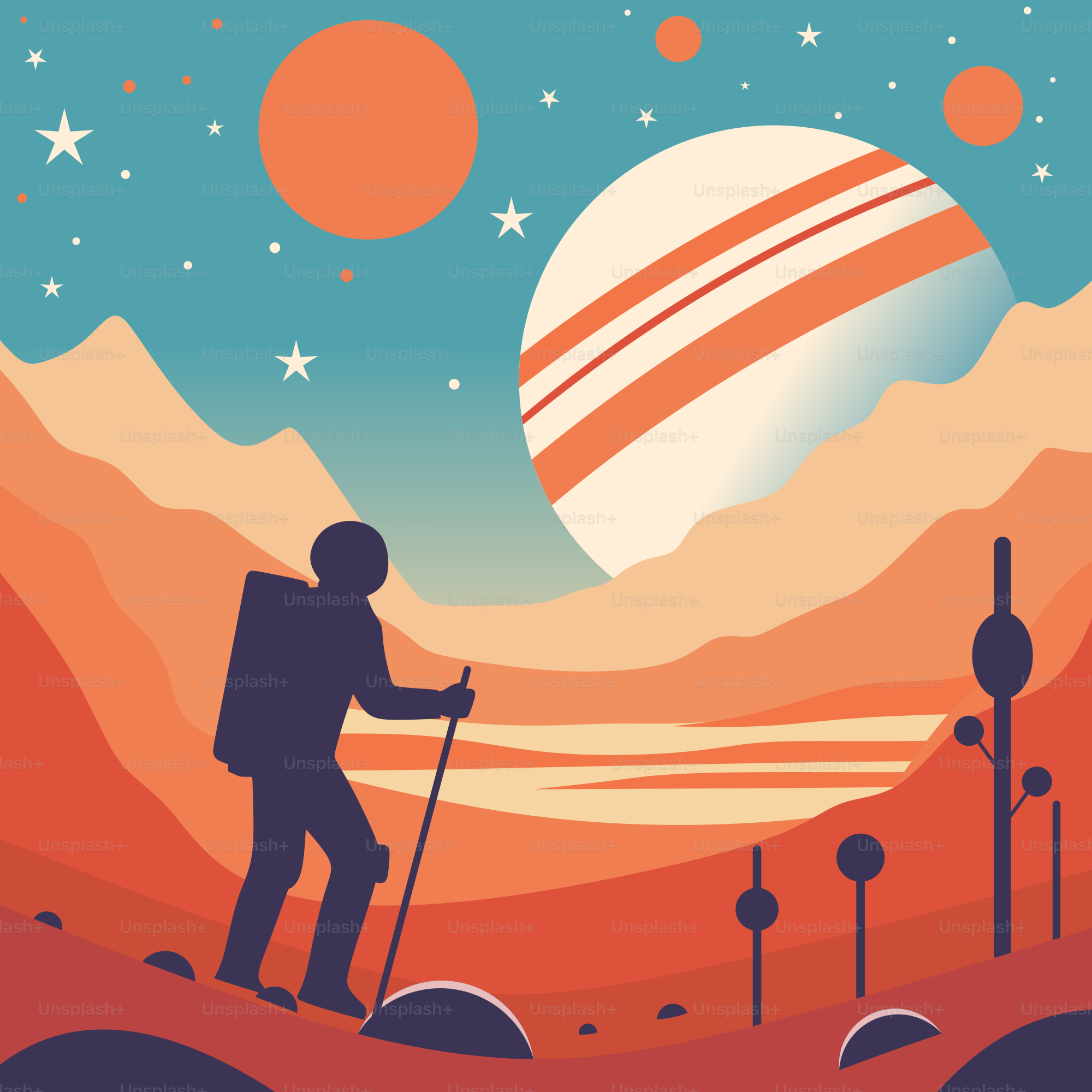 Un hombre con una mochila está de pie en el desierto