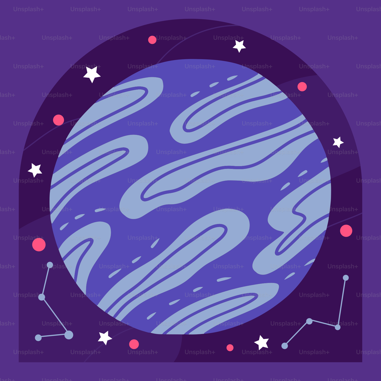 A picture of the planet with stars around it