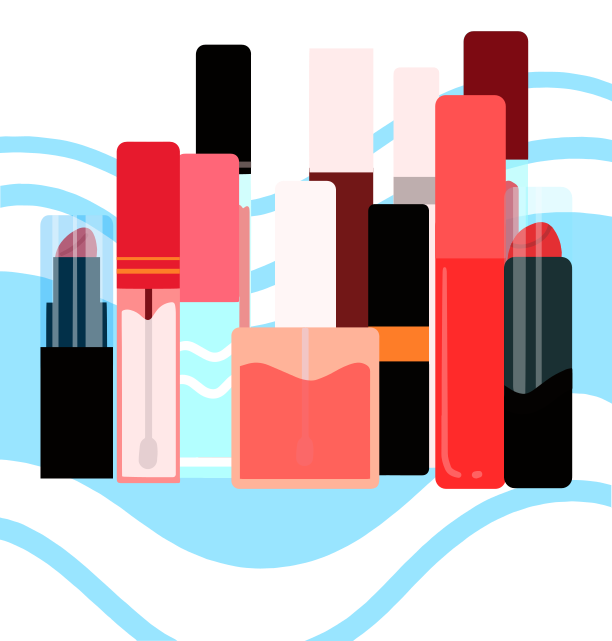 A group of lipsticks sitting on top of each other