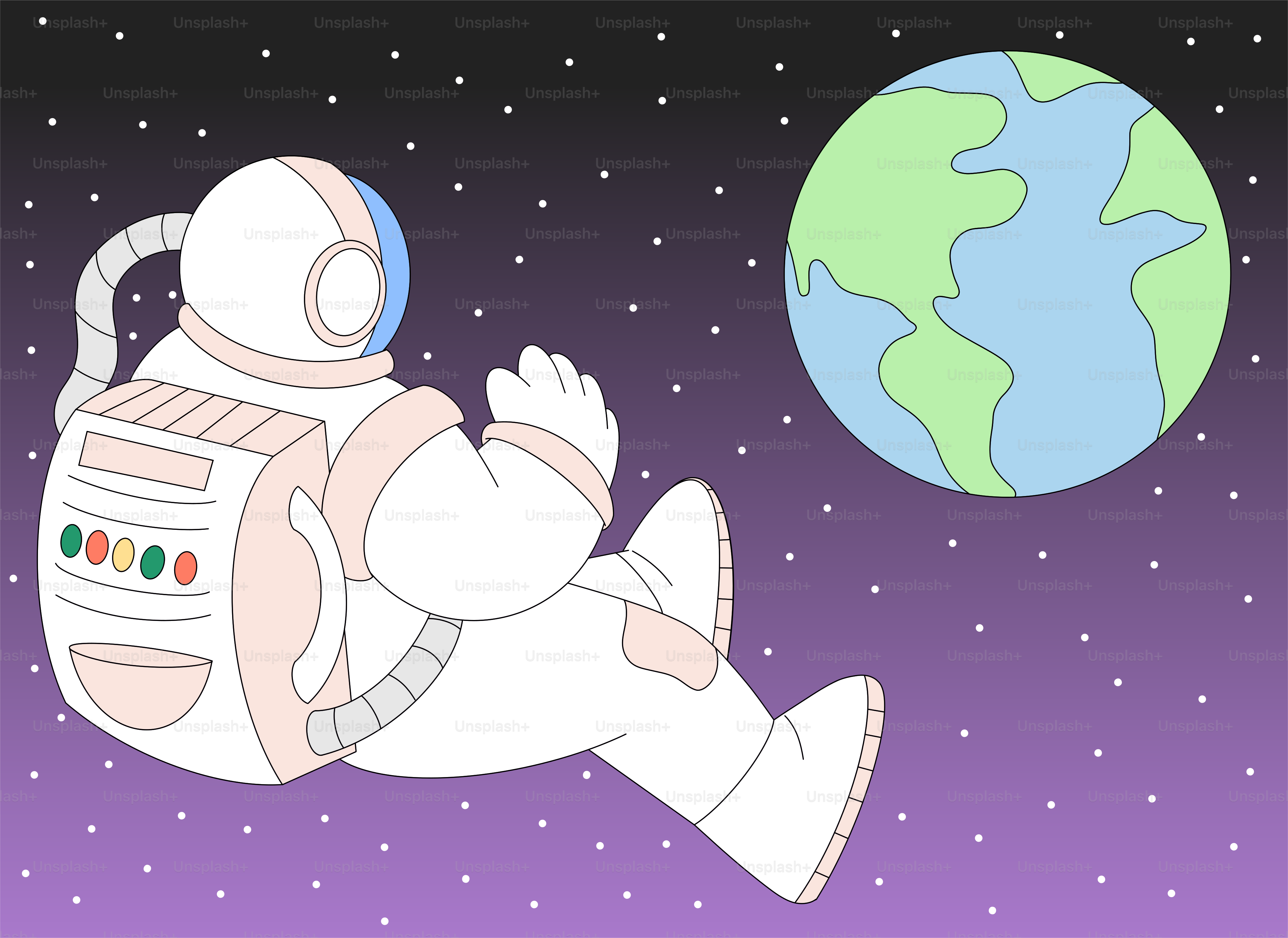 An astronaut floating in space with the earth in the background