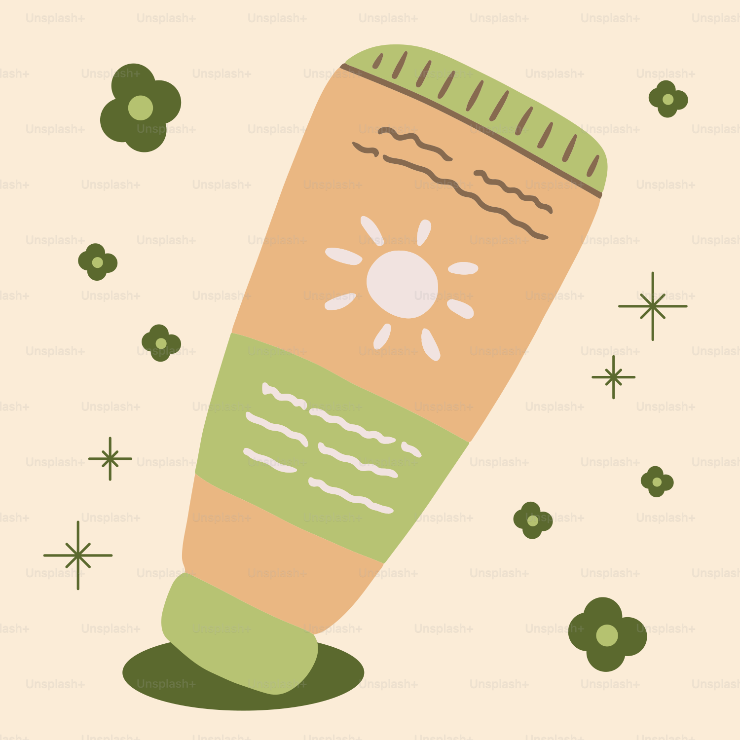 A picture of a tube of sunscreen on a white background