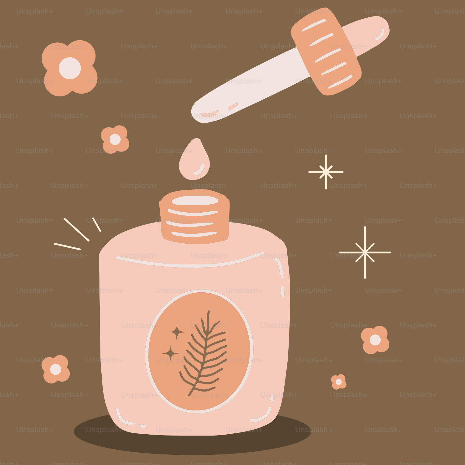 An illustration of a bottle with a dropper on top of it