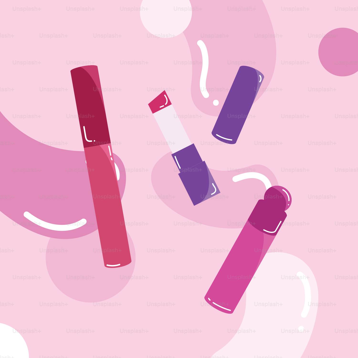 A group of lipsticks floating in the air