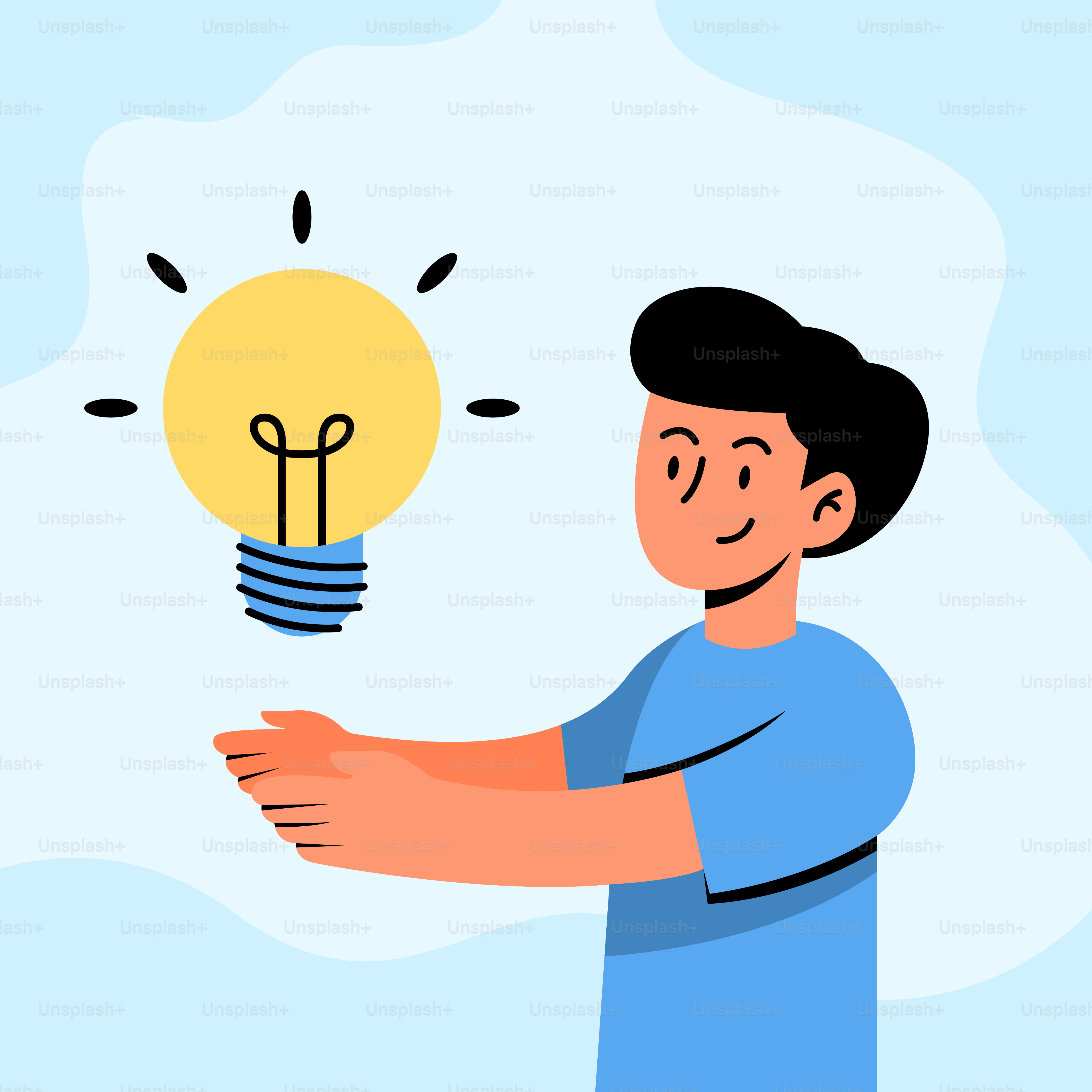 A man holding a light bulb in his hand