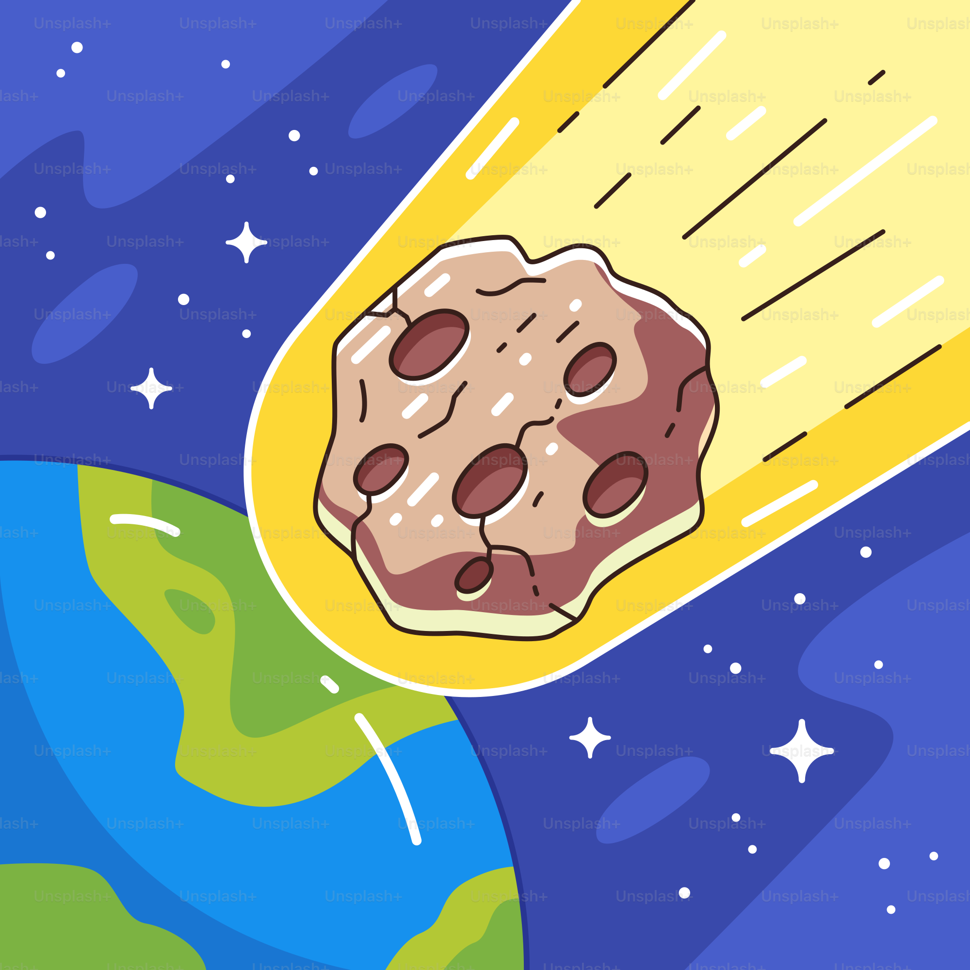 A cartoon of a cookie being hit by a rocket