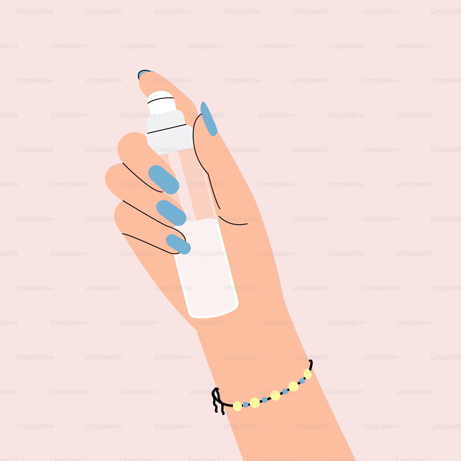 A woman's hand holding a bottle of nail polish