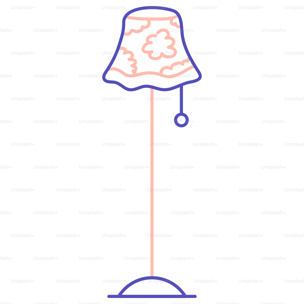 A drawing of a lamp on a white background