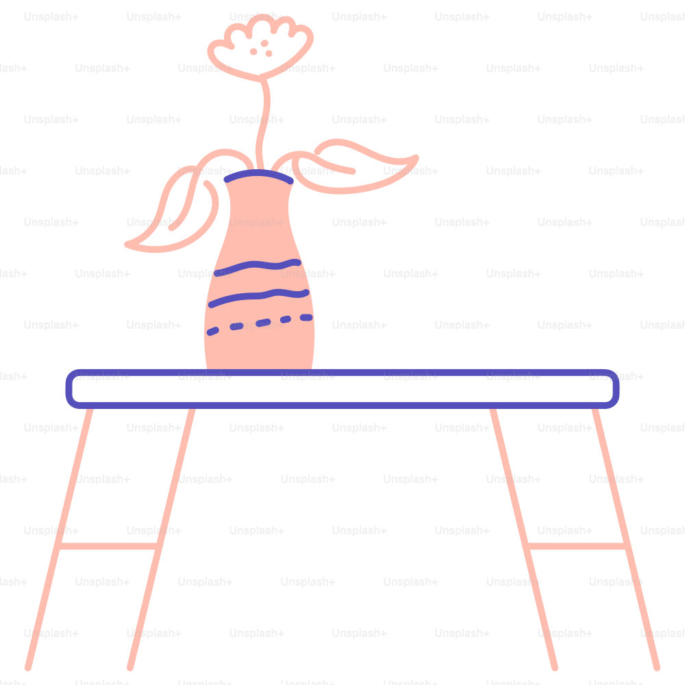 A vase with a flower on top of a table