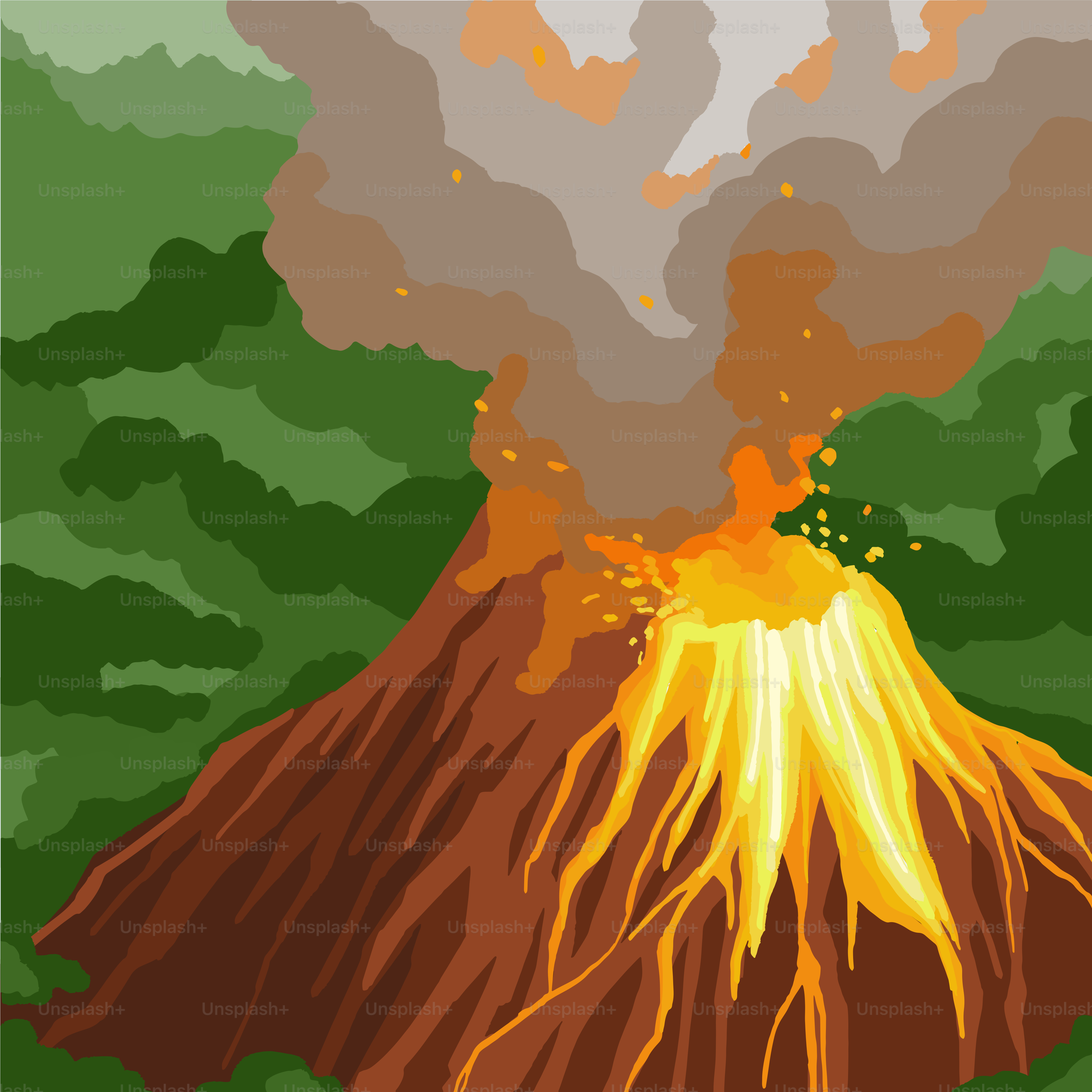 Une photo d’un volcan avec beaucoup de fumée qui en sort