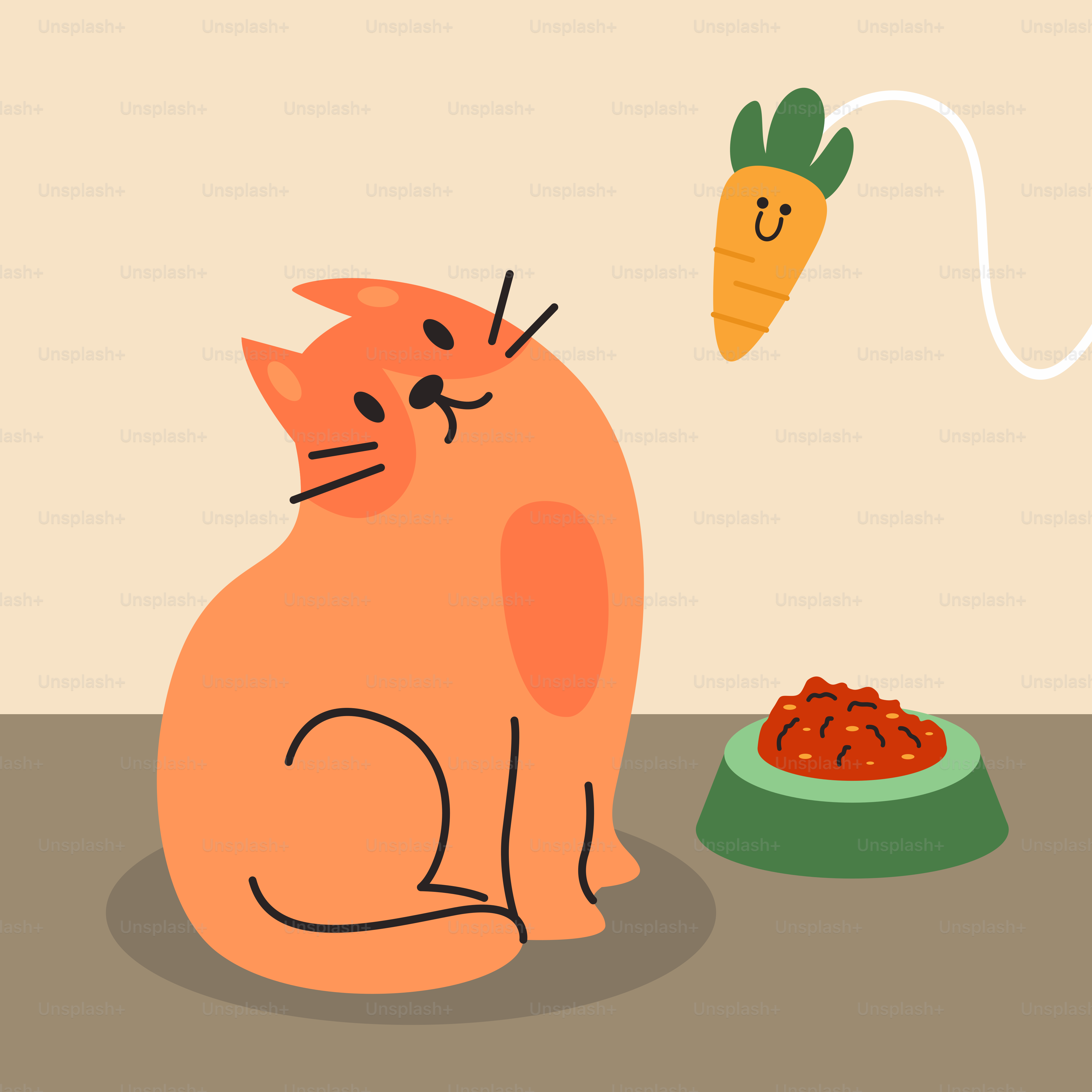A cat sitting next to a bowl of food