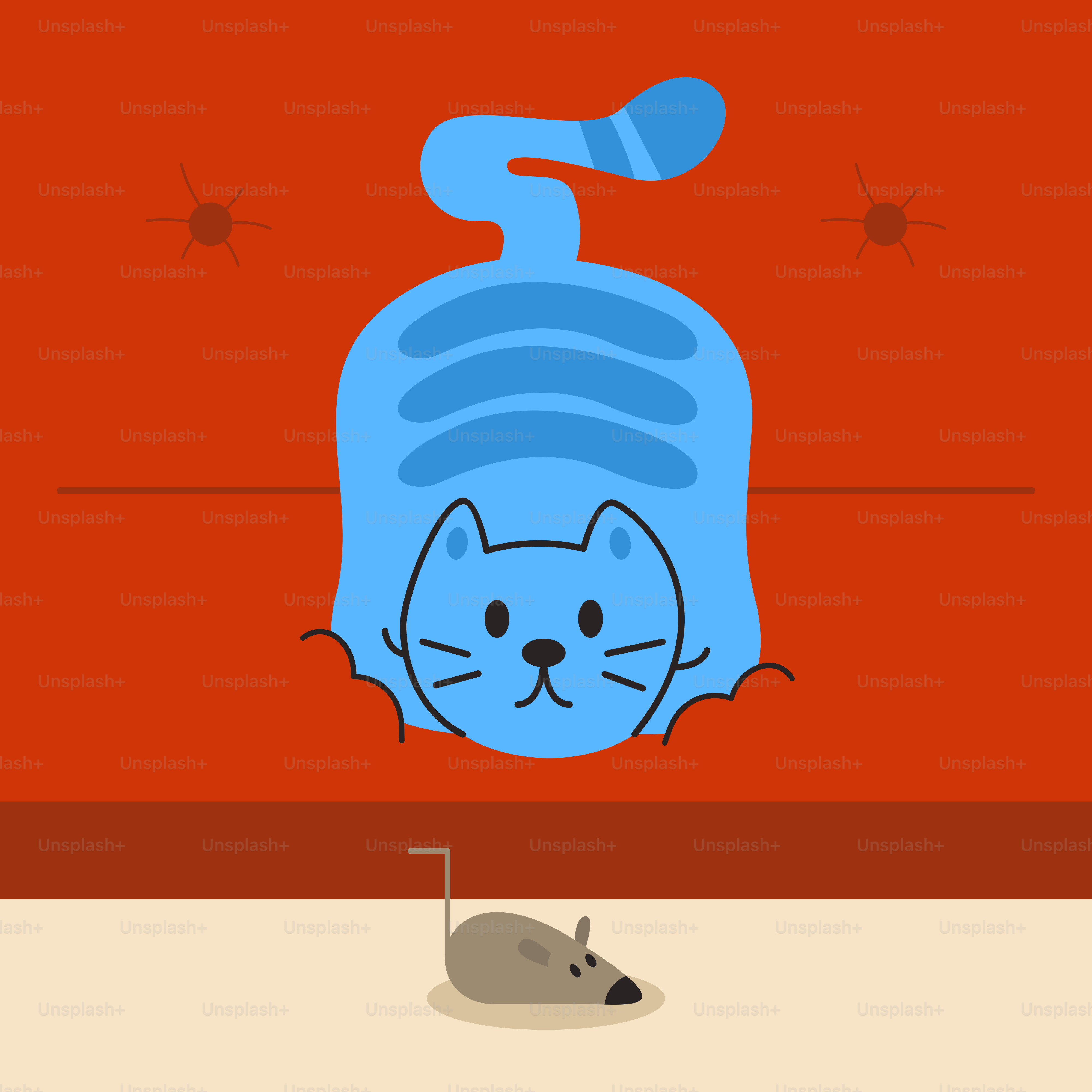 A cartoon of a cat and a mouse