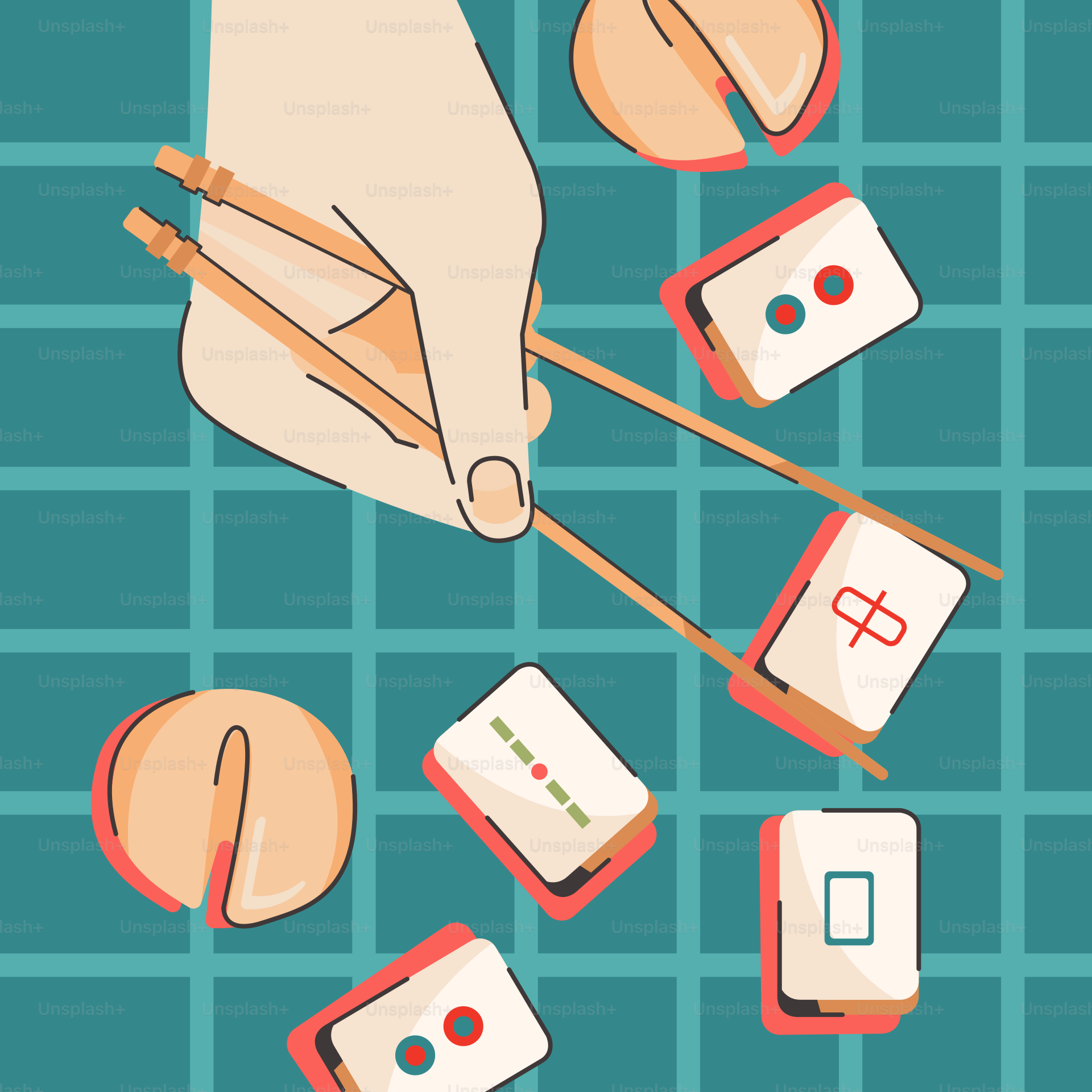 A person is holding chopsticks over some food