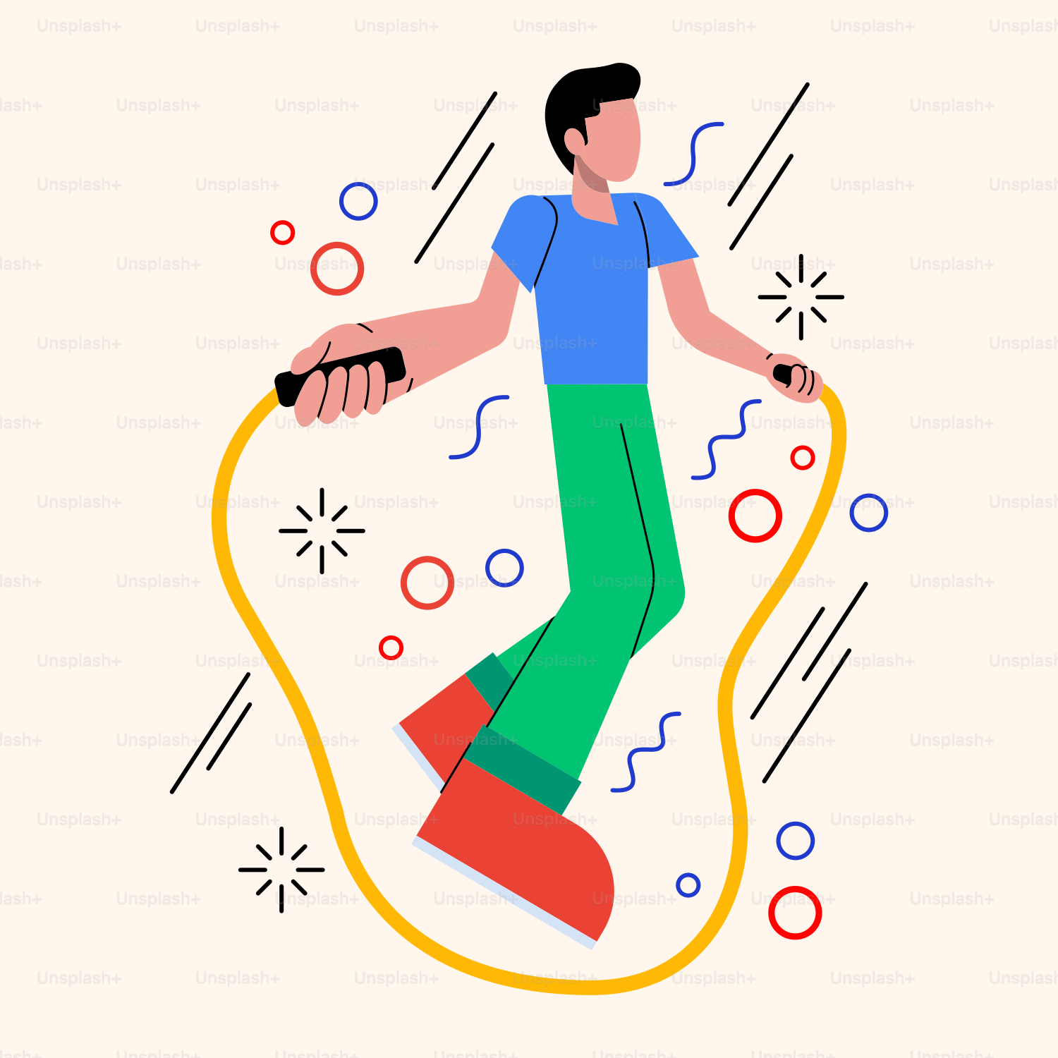 足にホースがつながった男