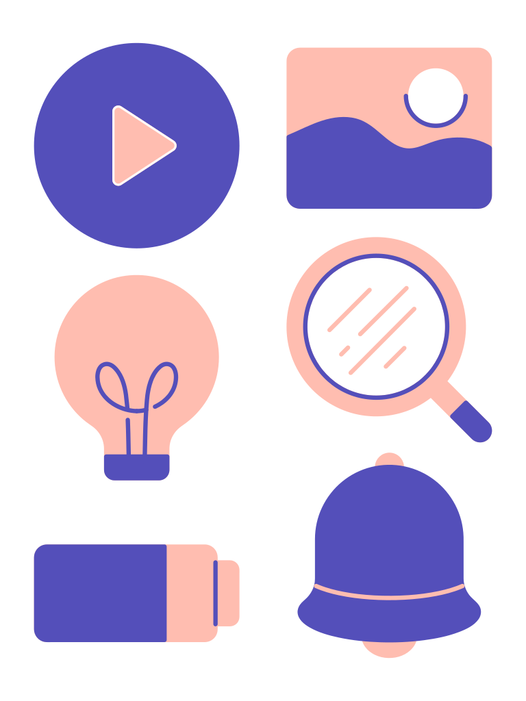 Plein d’objets différents sur fond blanc