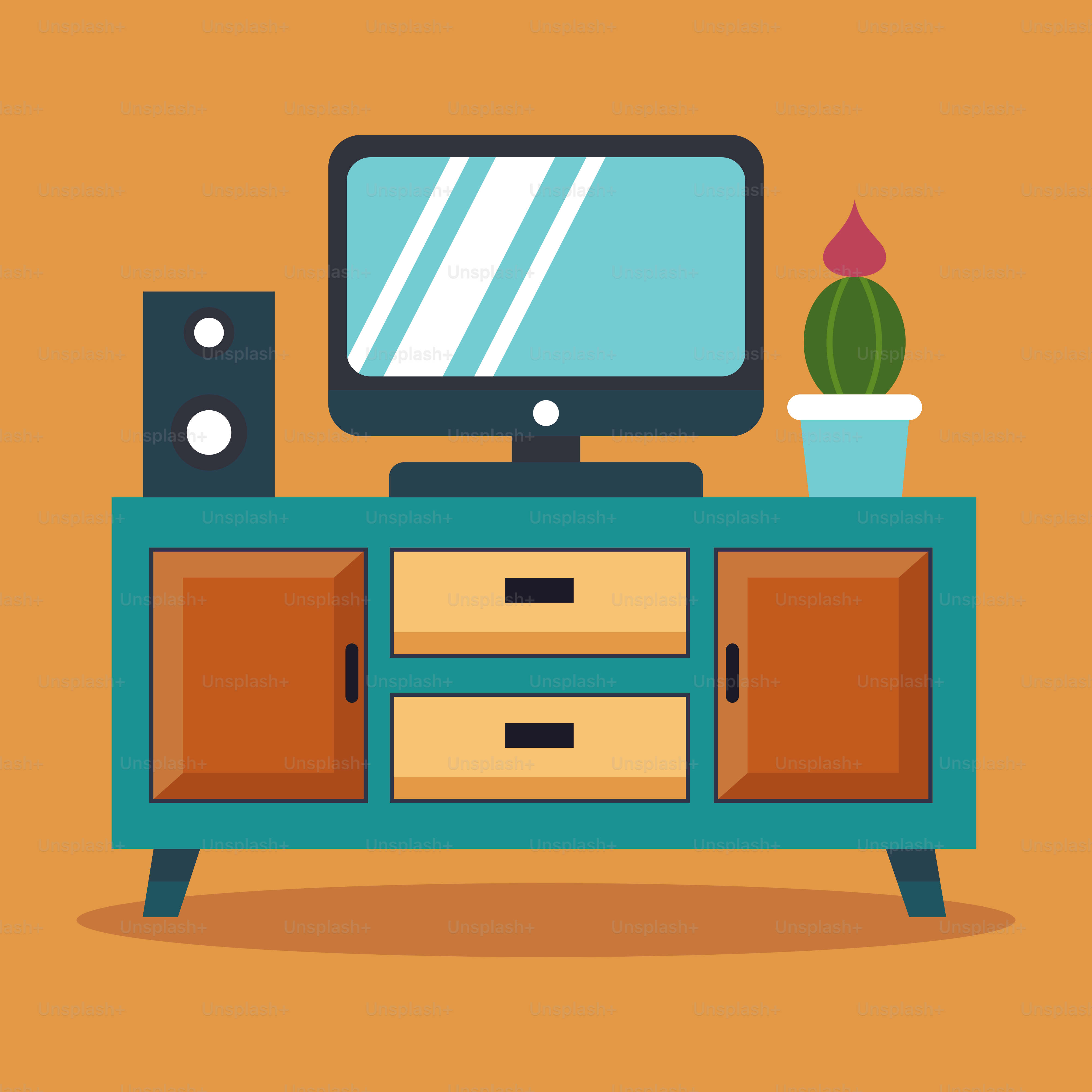 A flat screen TV sitting on top of a dresser