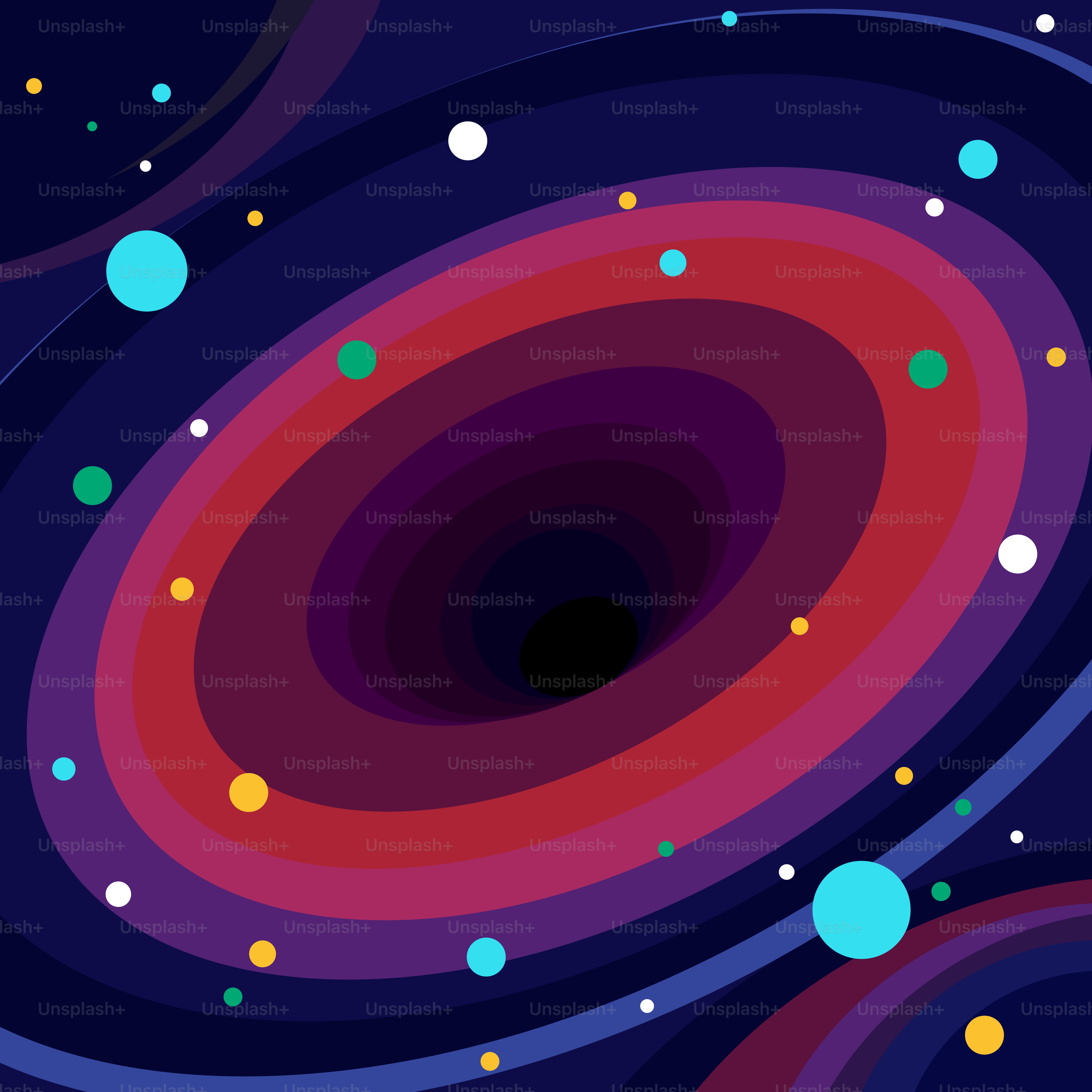 An image of a space scene with a black hole in the center