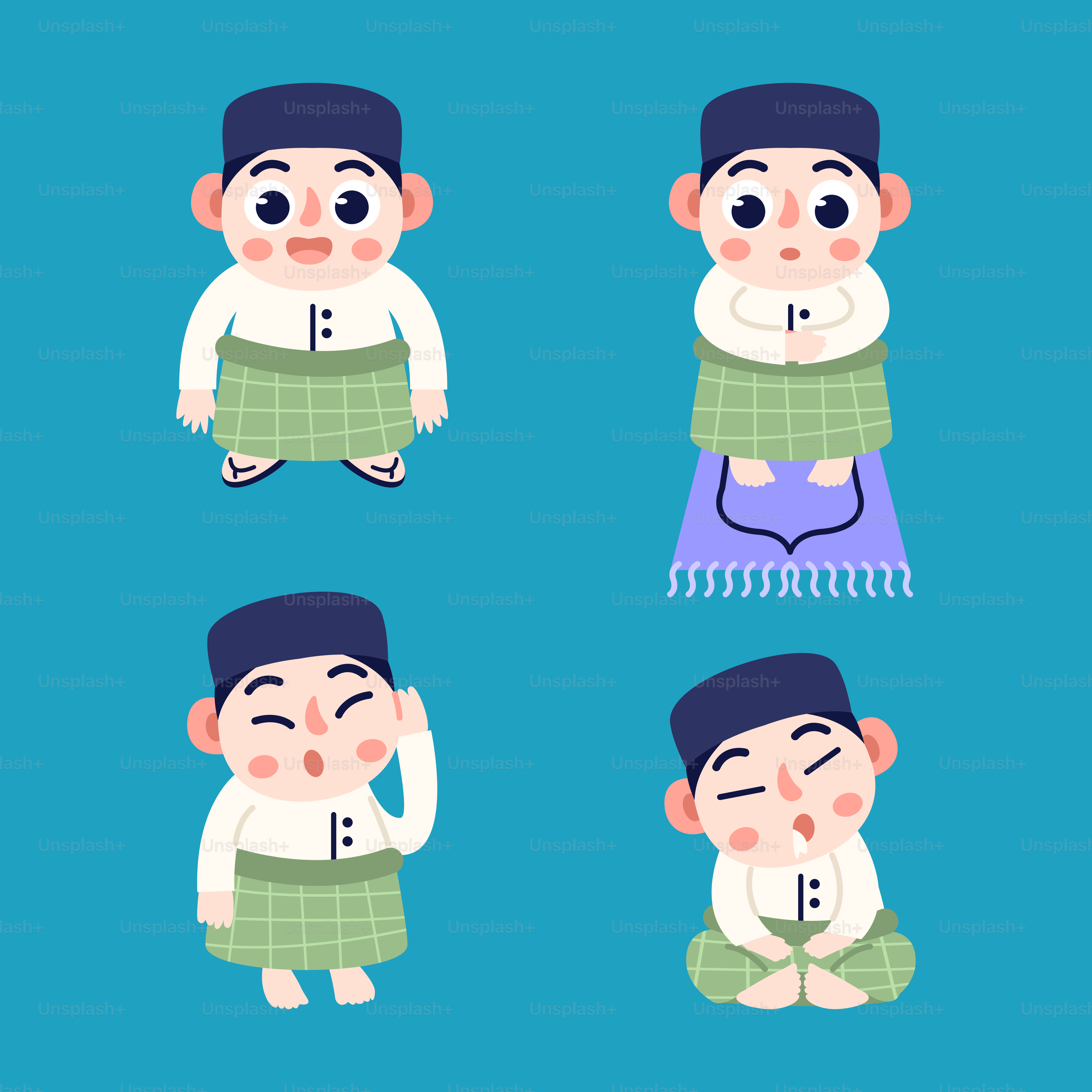 A cartoon of a man in different poses