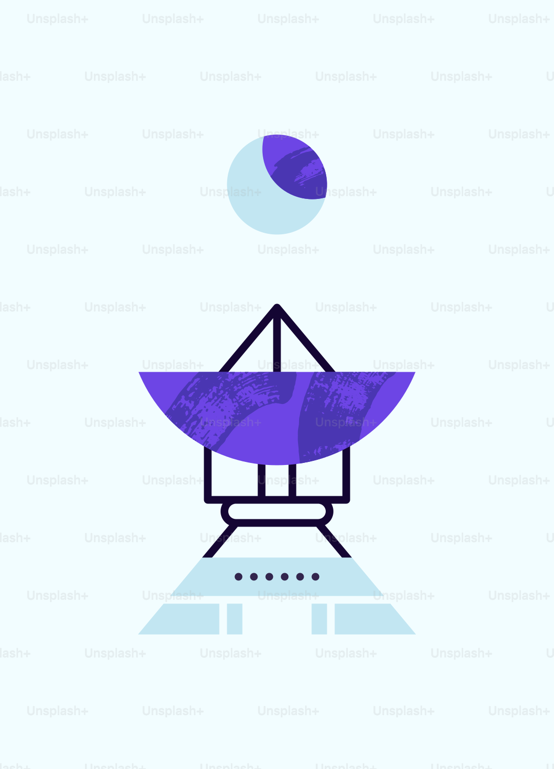 Um logo azul e roxo com um objeto roxo no meio