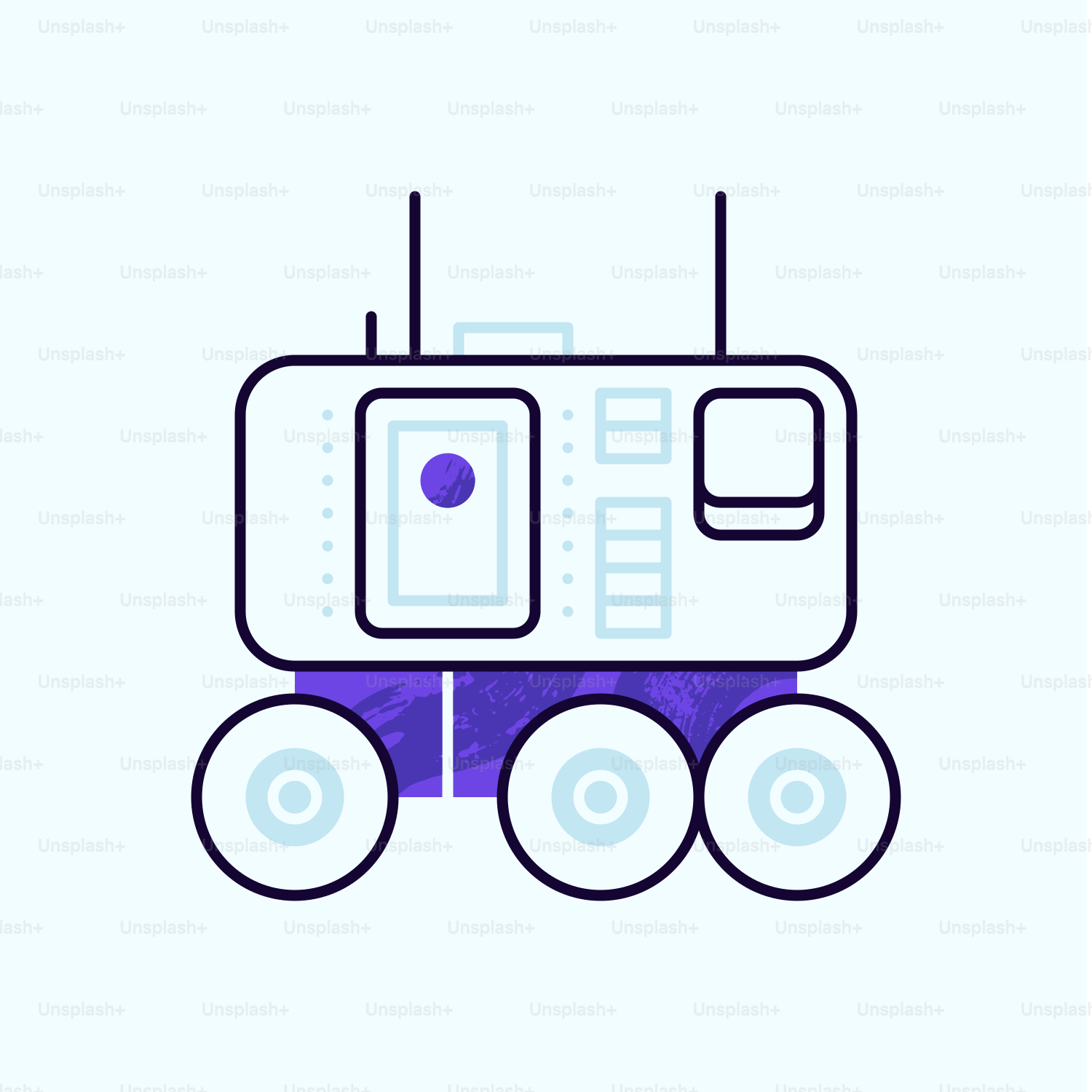 A drawing of a toy truck with wheels