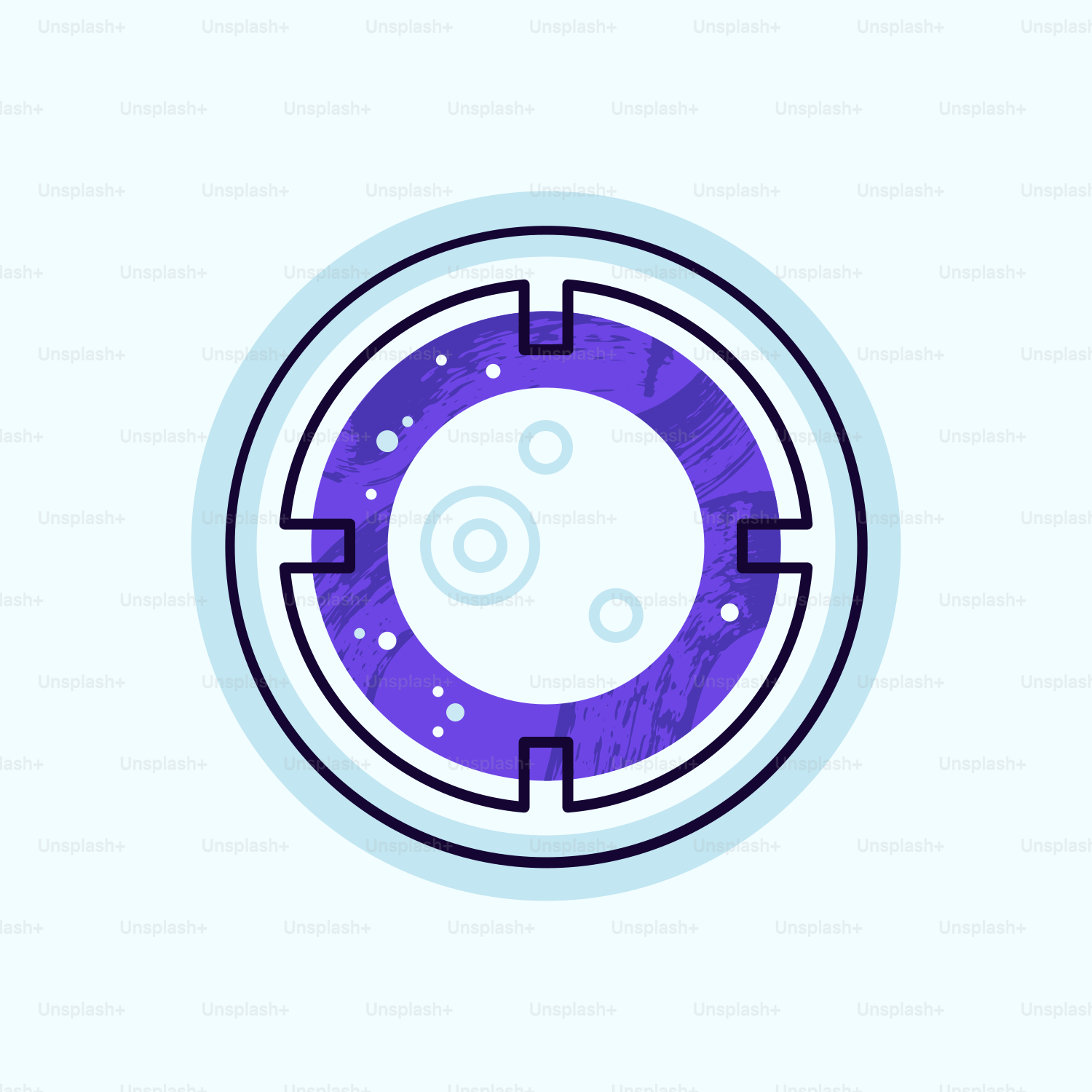 A drawing of a circular object on a white background