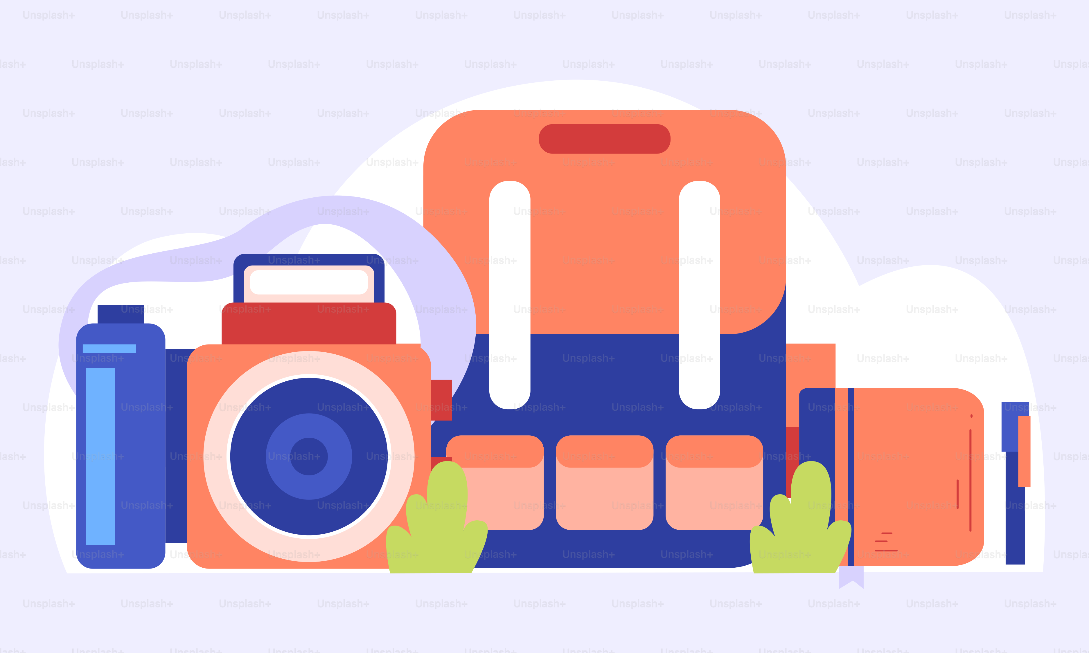 A camera sitting on top of a pile of luggage