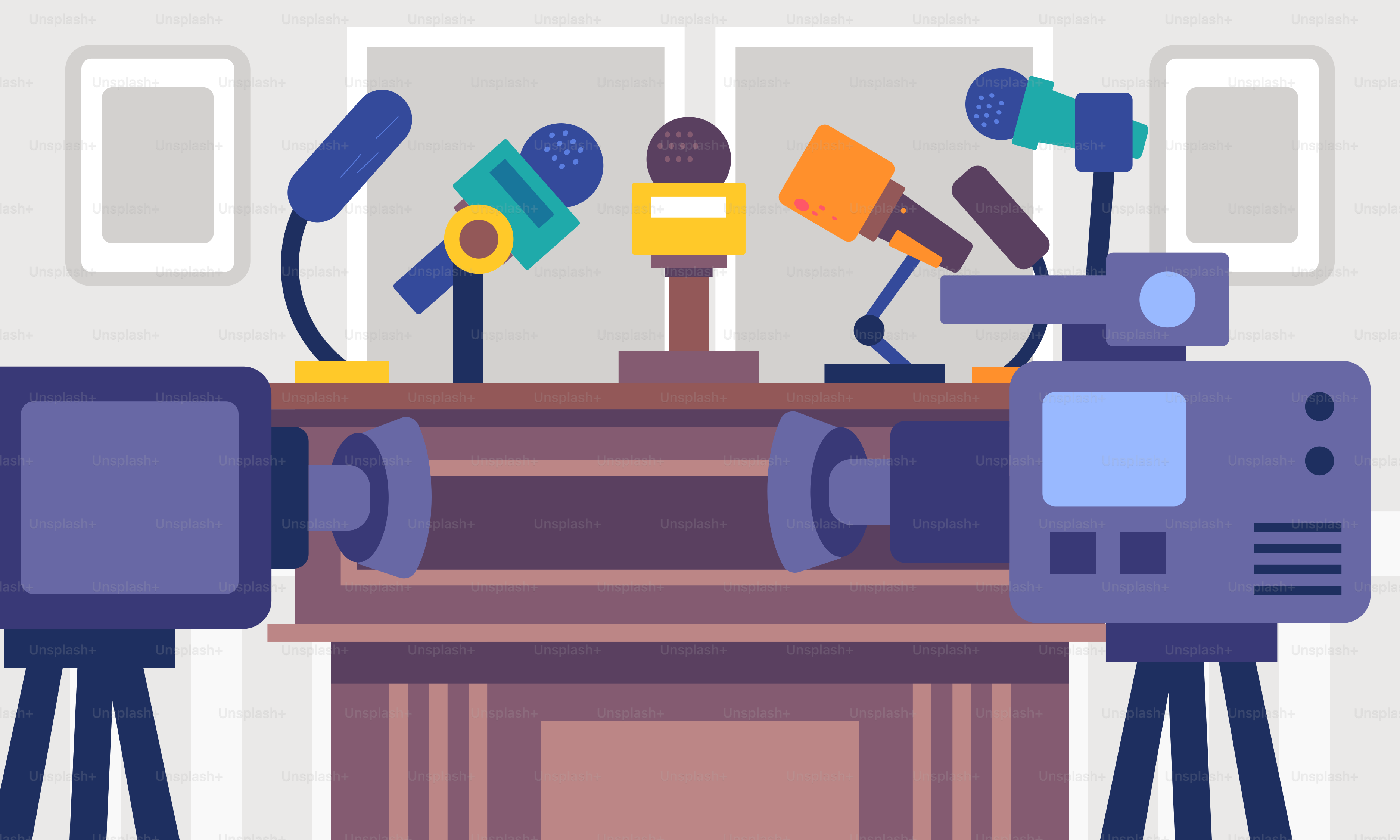 Un podio con micrófonos y un micrófono encima