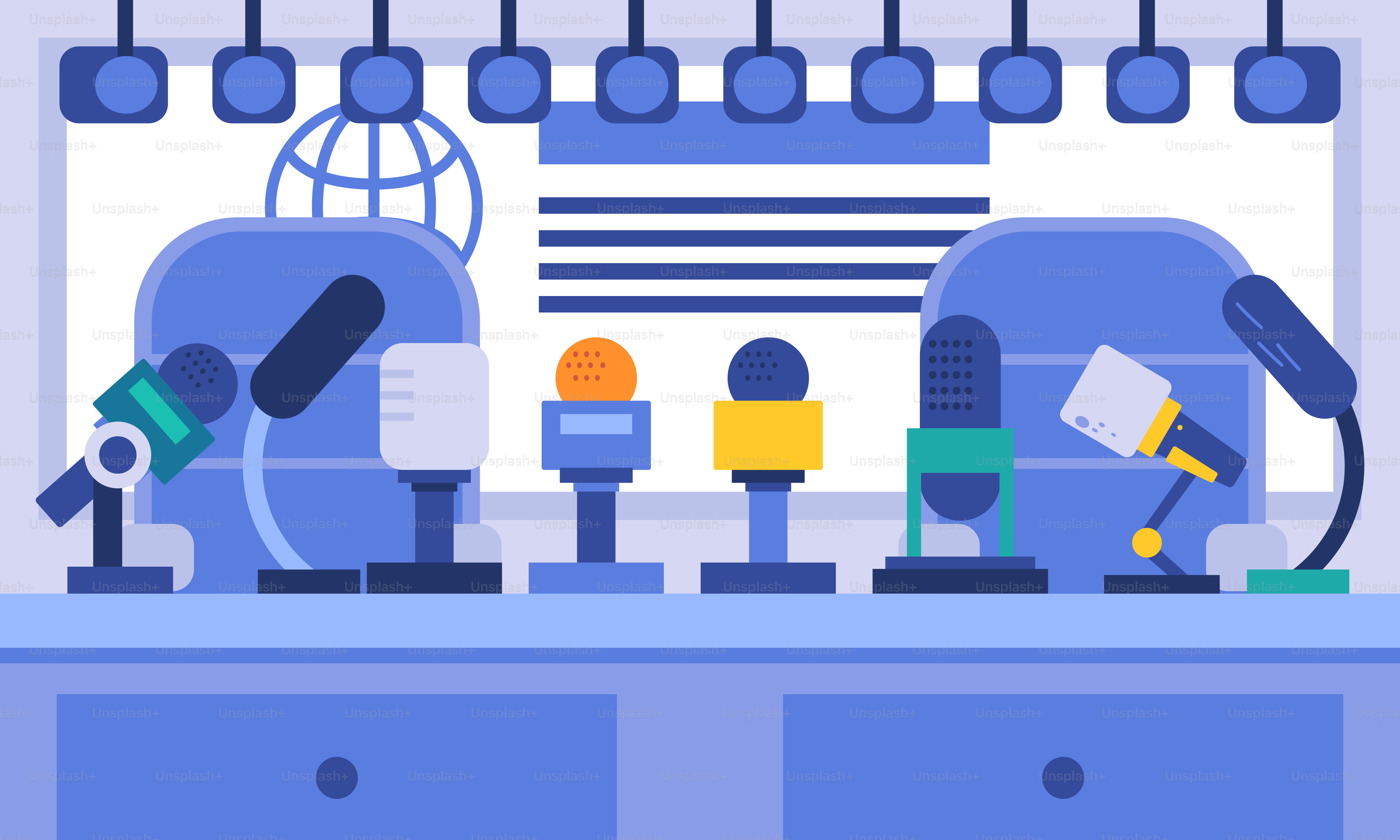 A room filled with lots of blue furniture