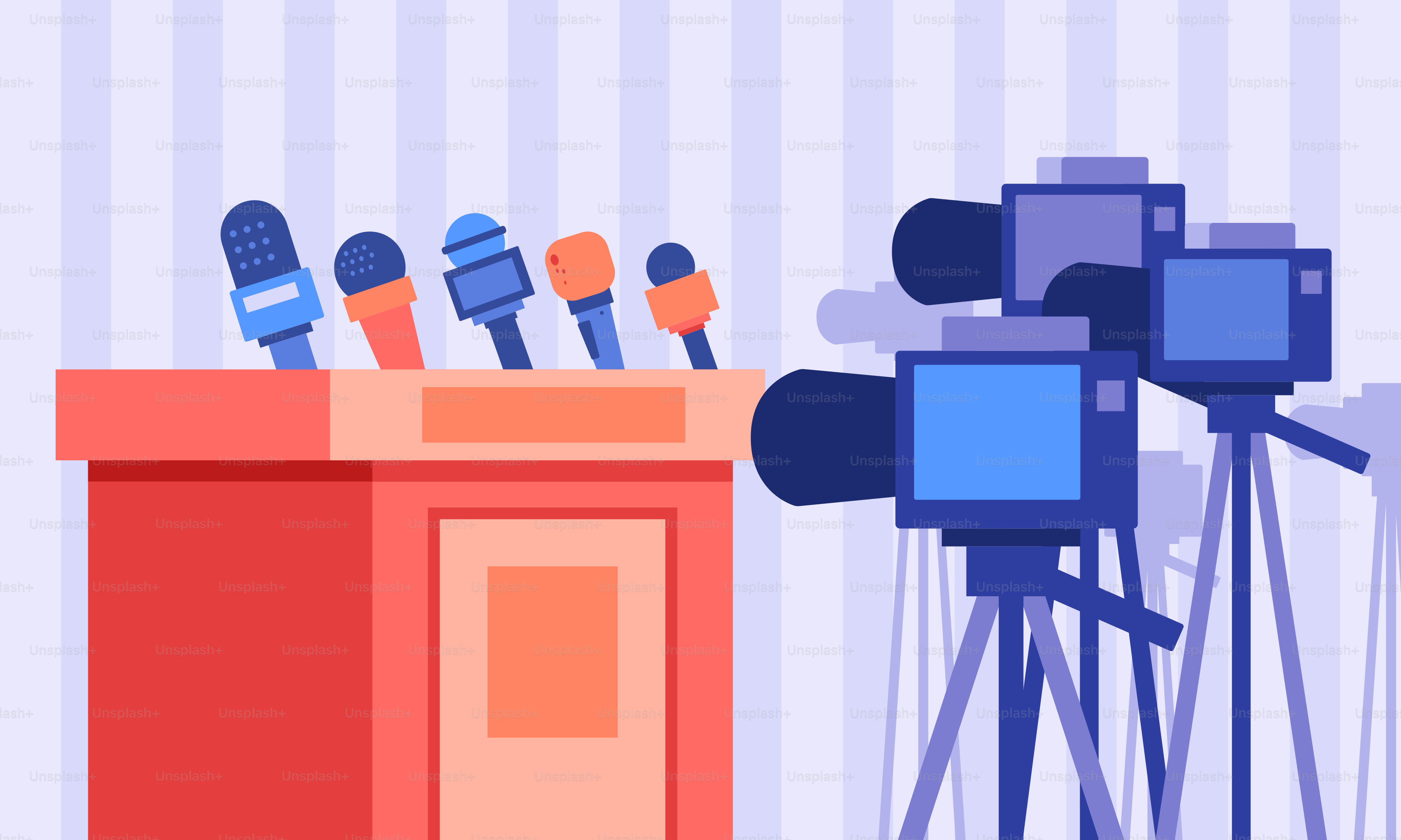 A man standing in front of a podium with microphones on top of it