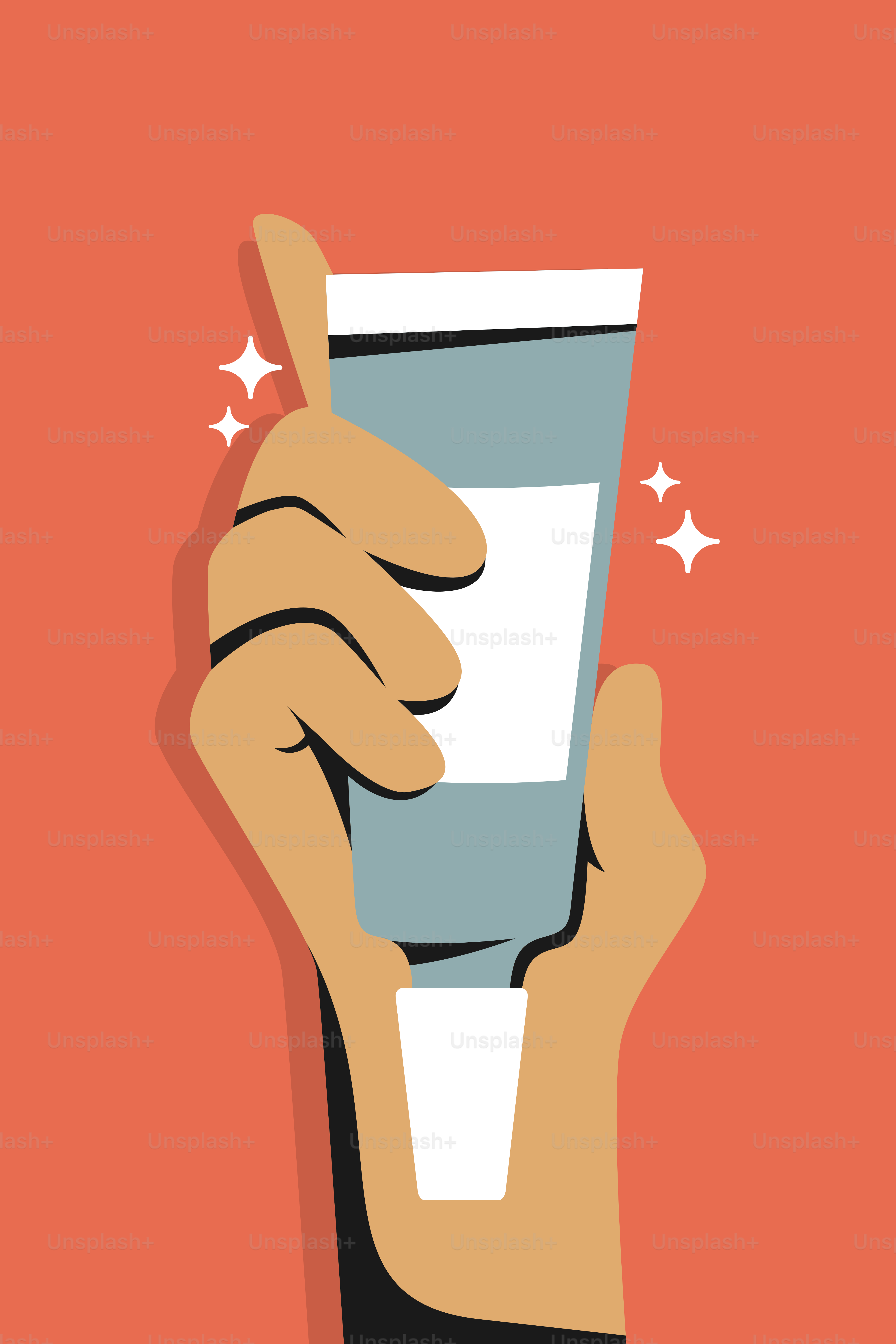 Una mano sosteniendo una taza con estrellas