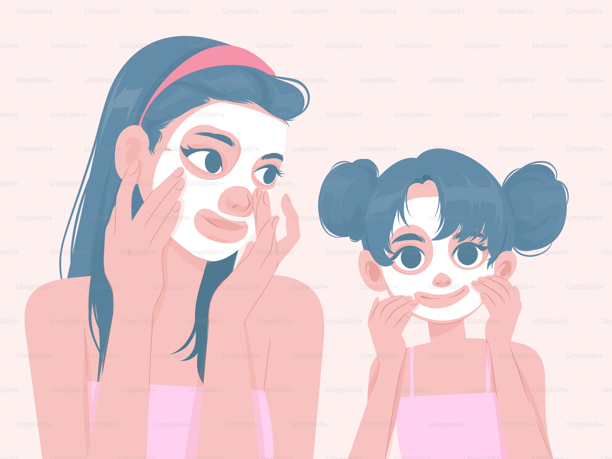 A woman and a child are looking at each other