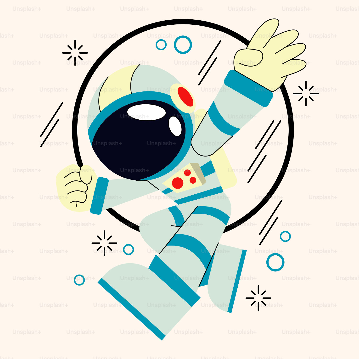 An illustration of an astronaut in a space suit vector – Space Image on ...