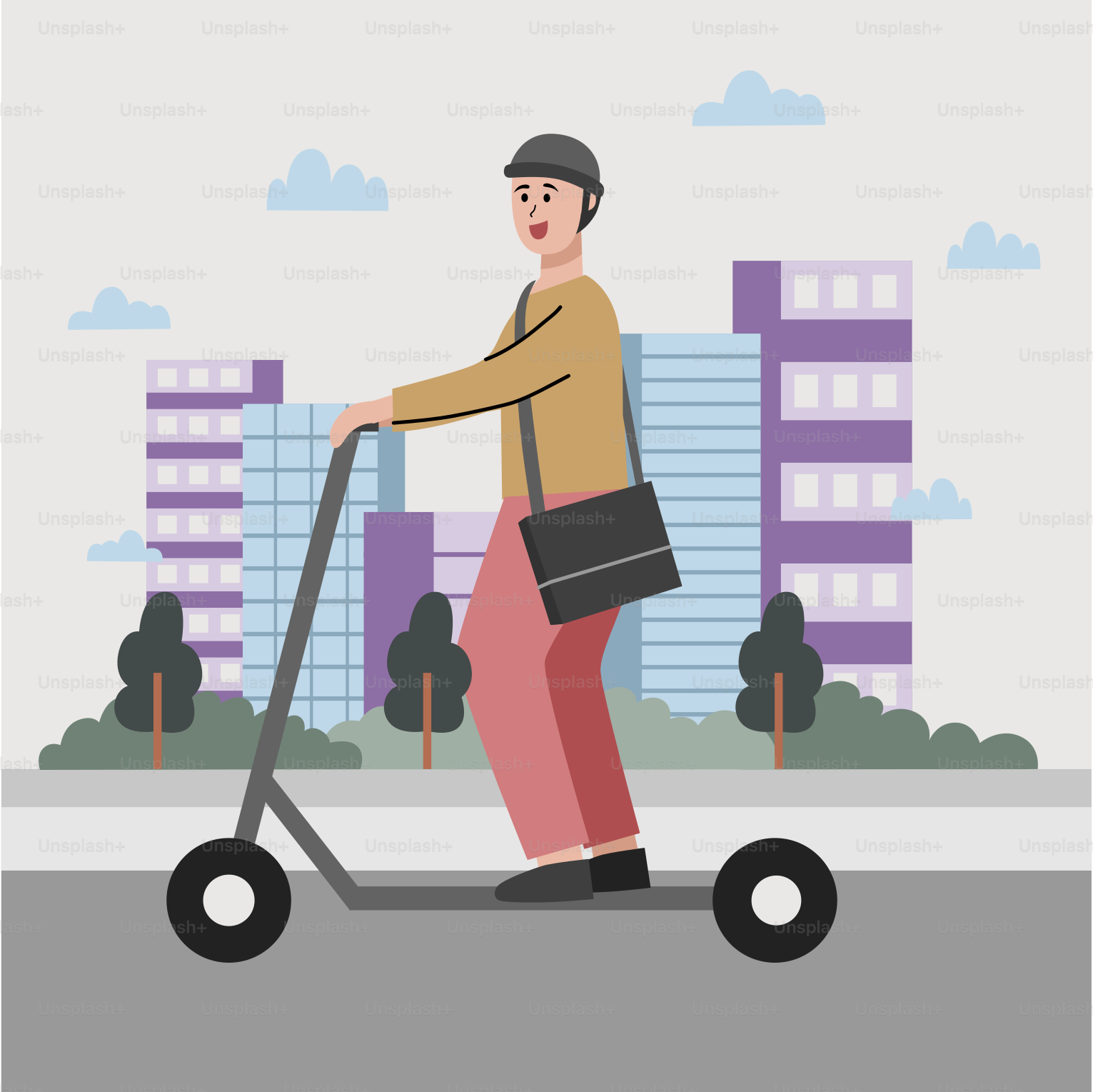 Un uomo che guida uno scooter per strada