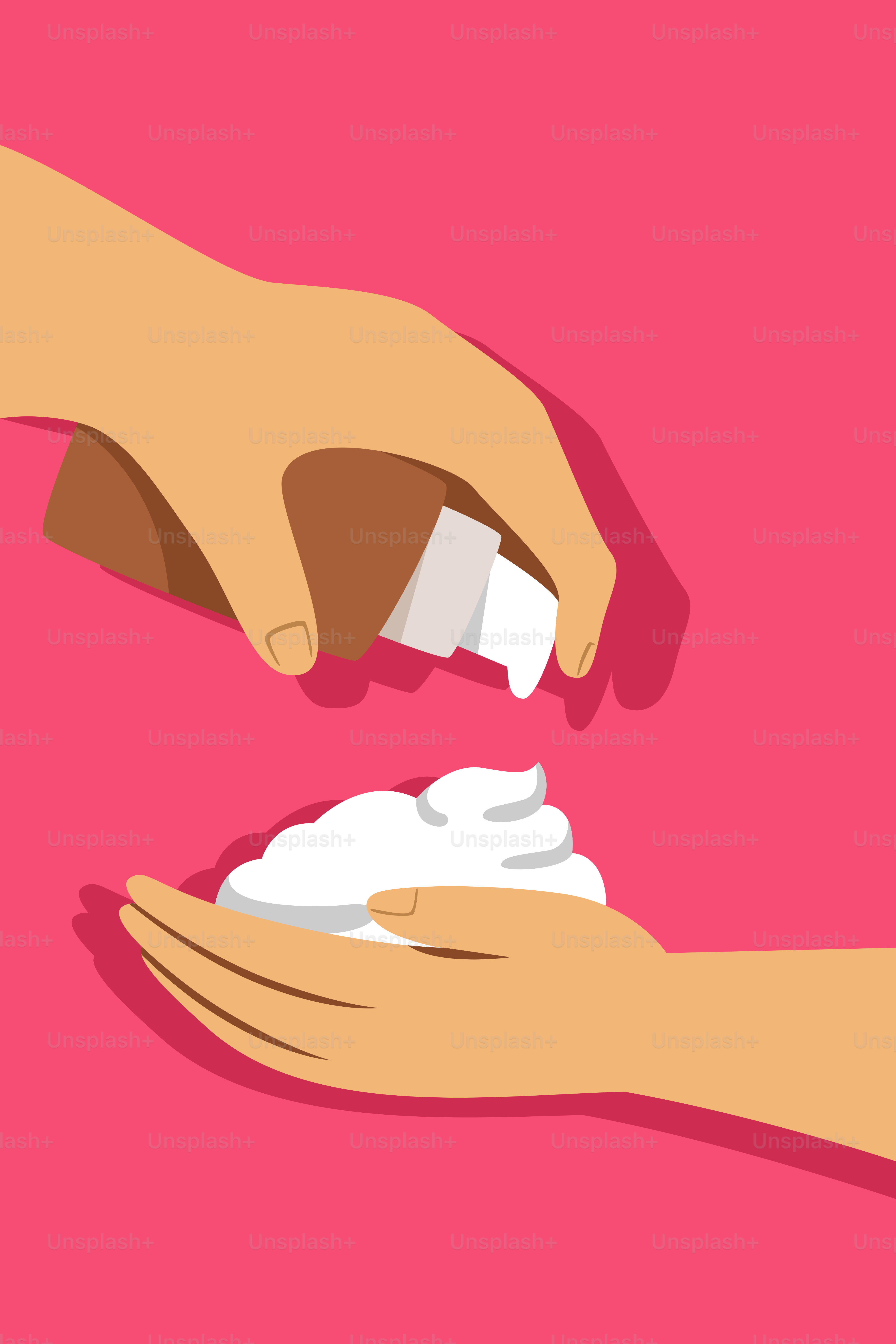 A person is cleaning their hands with a cloth