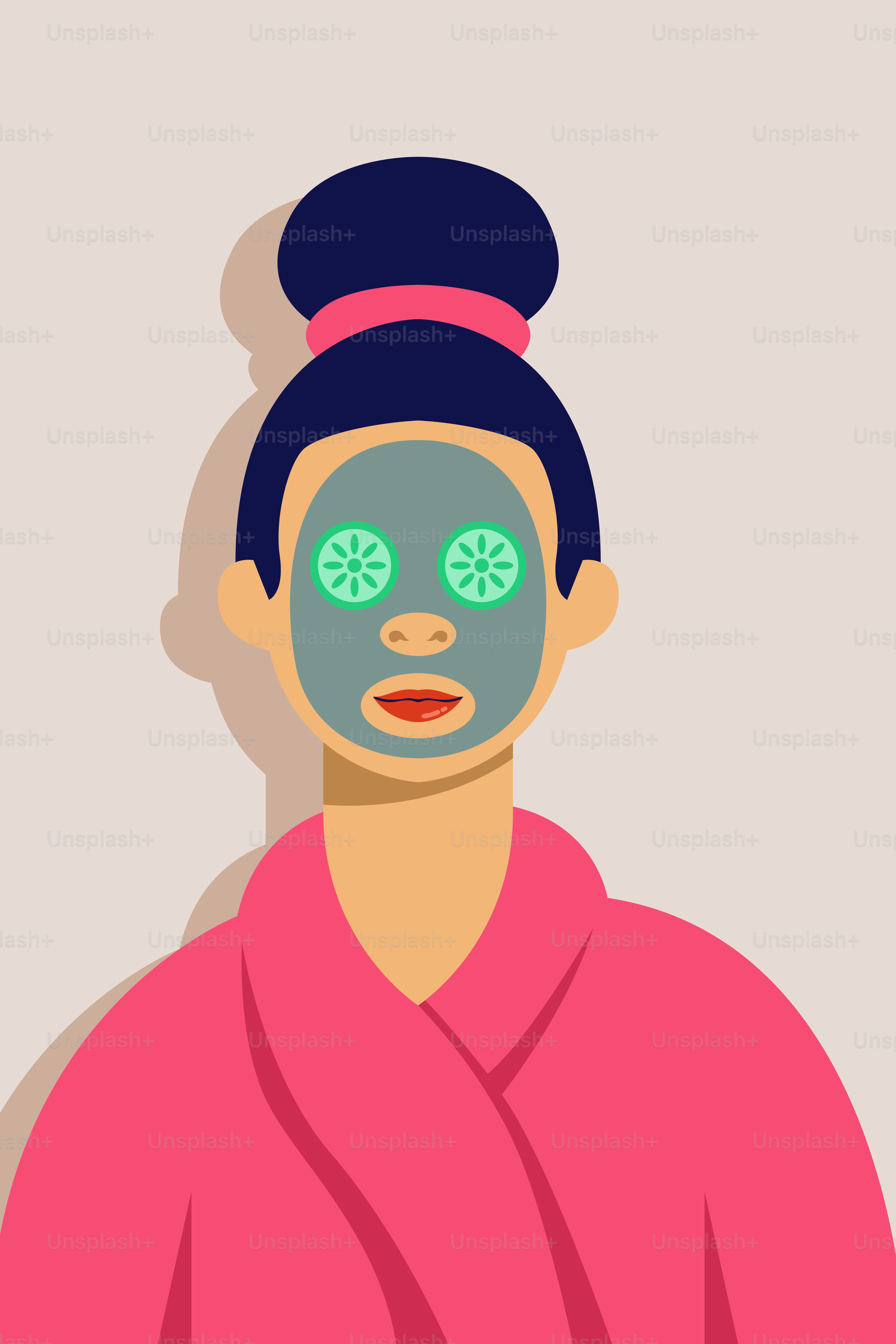 A woman with a facial mask on her face