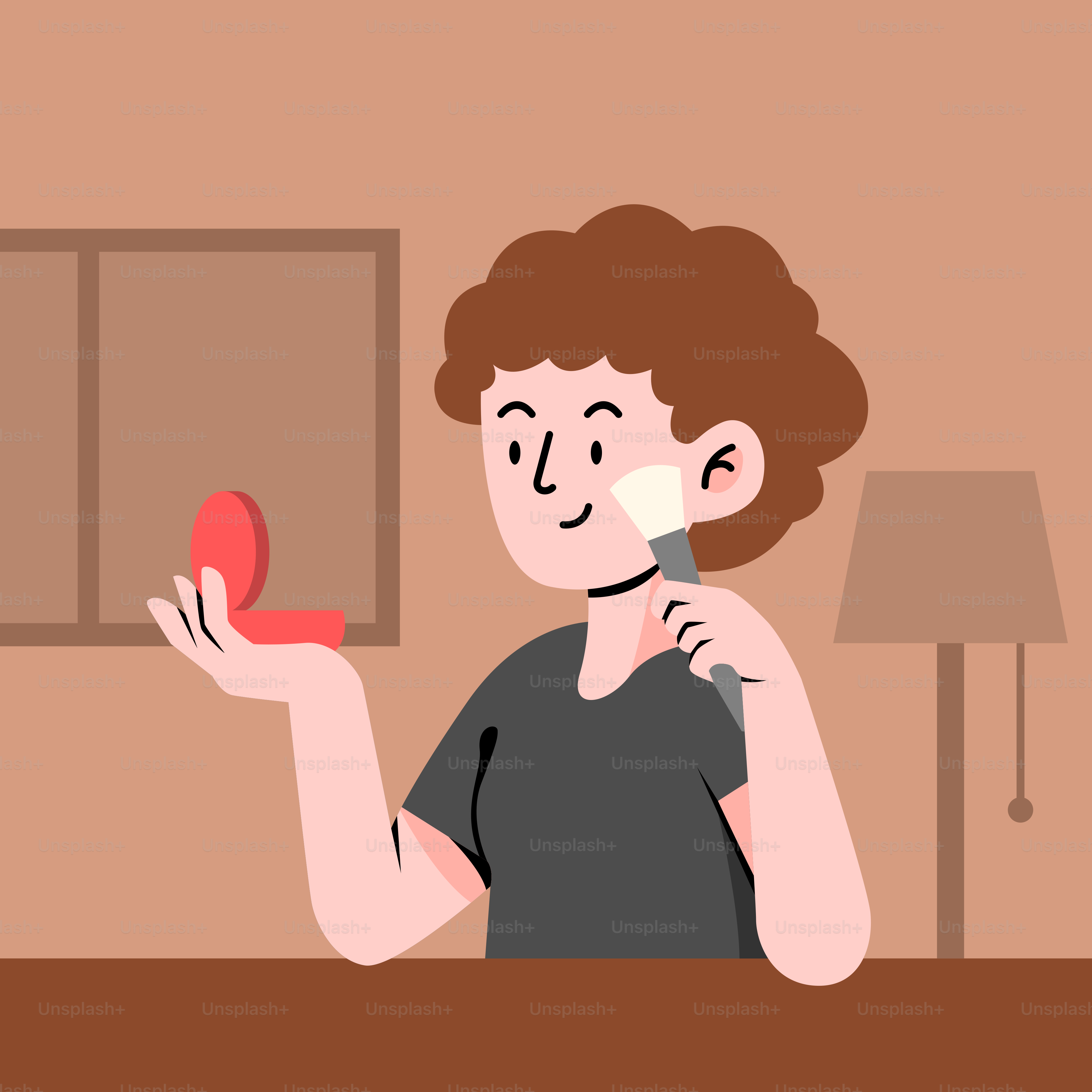 A woman brushing her teeth in front of a mirror