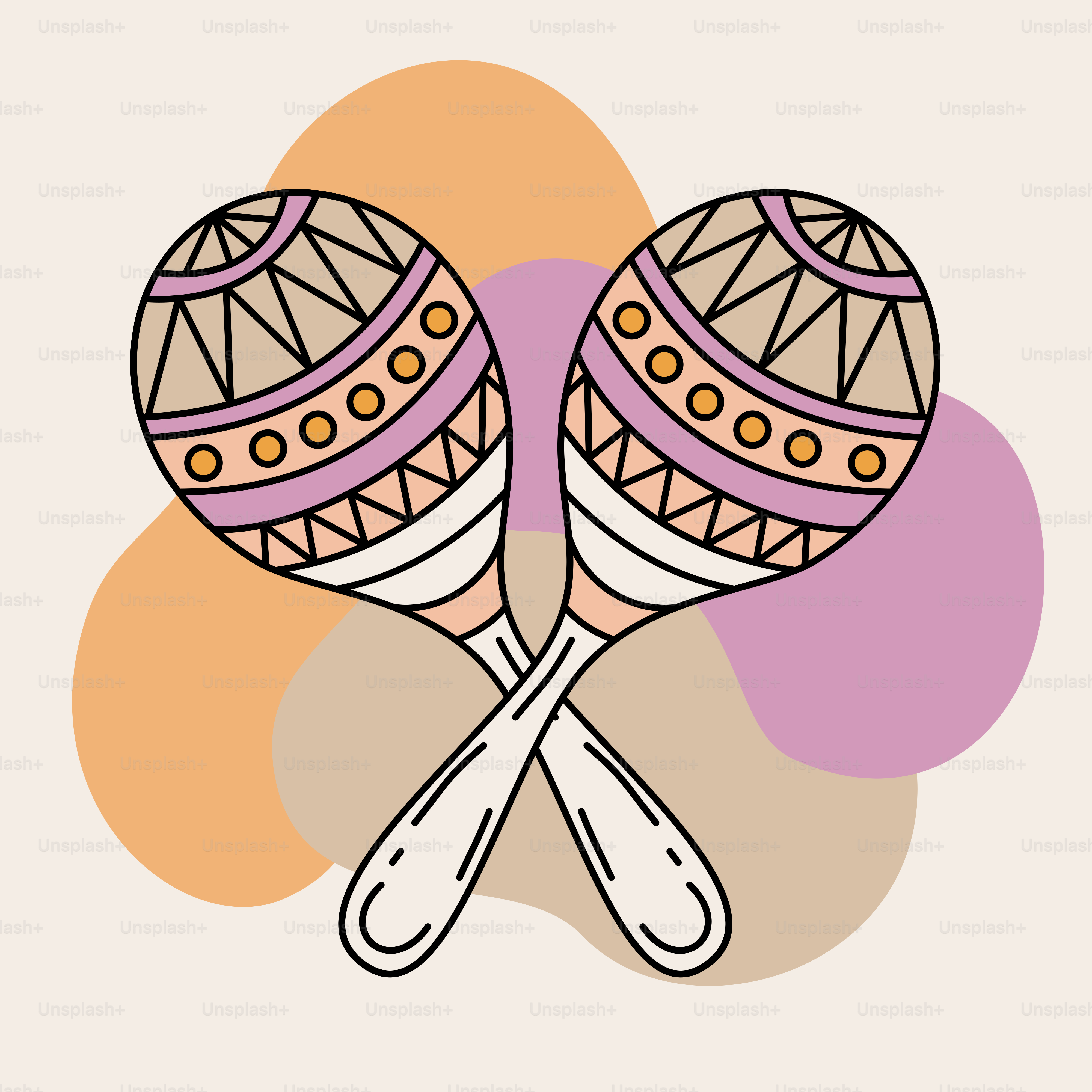 Un paio di maracas su sfondo bianco