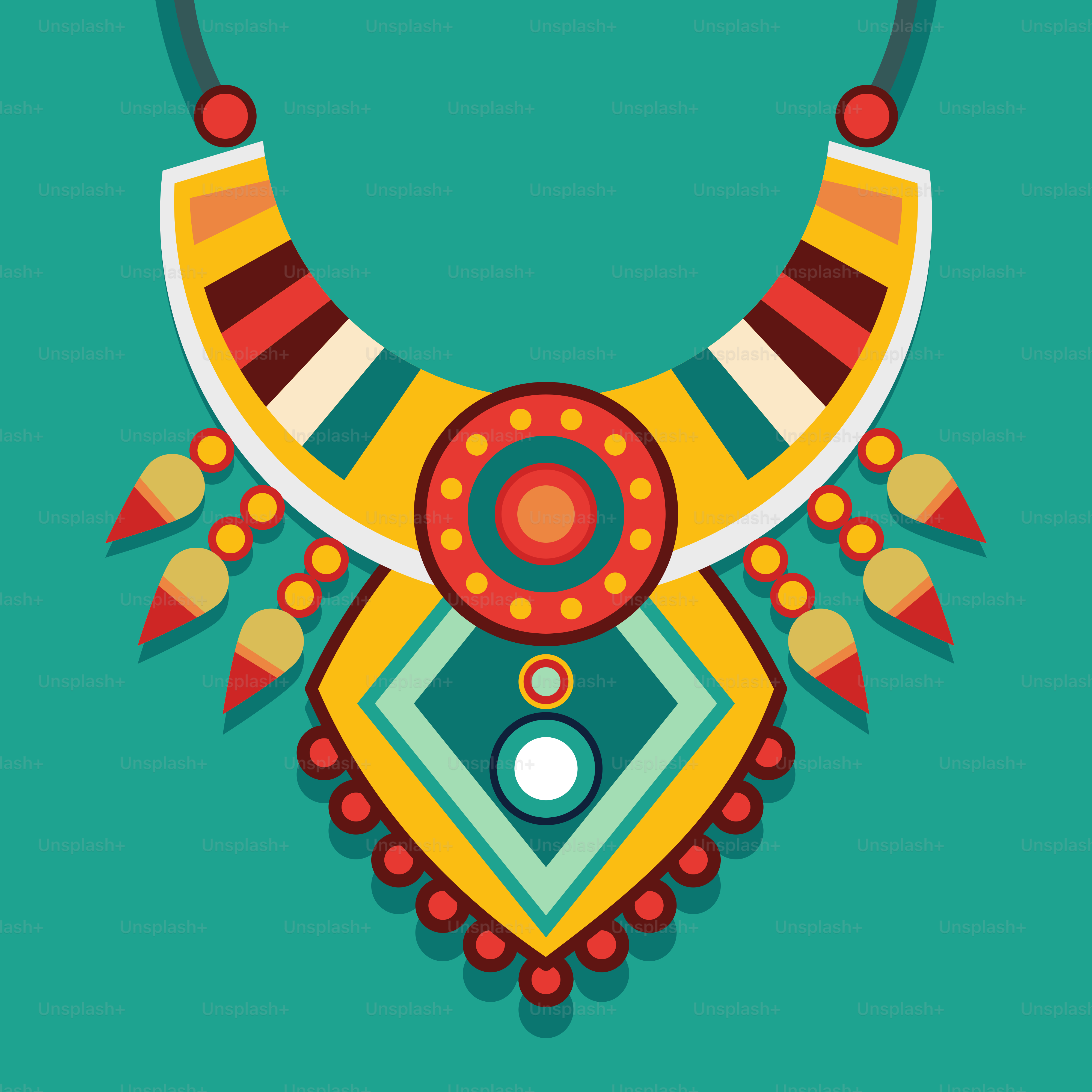 Una collana con perline e perline su sfondo verde