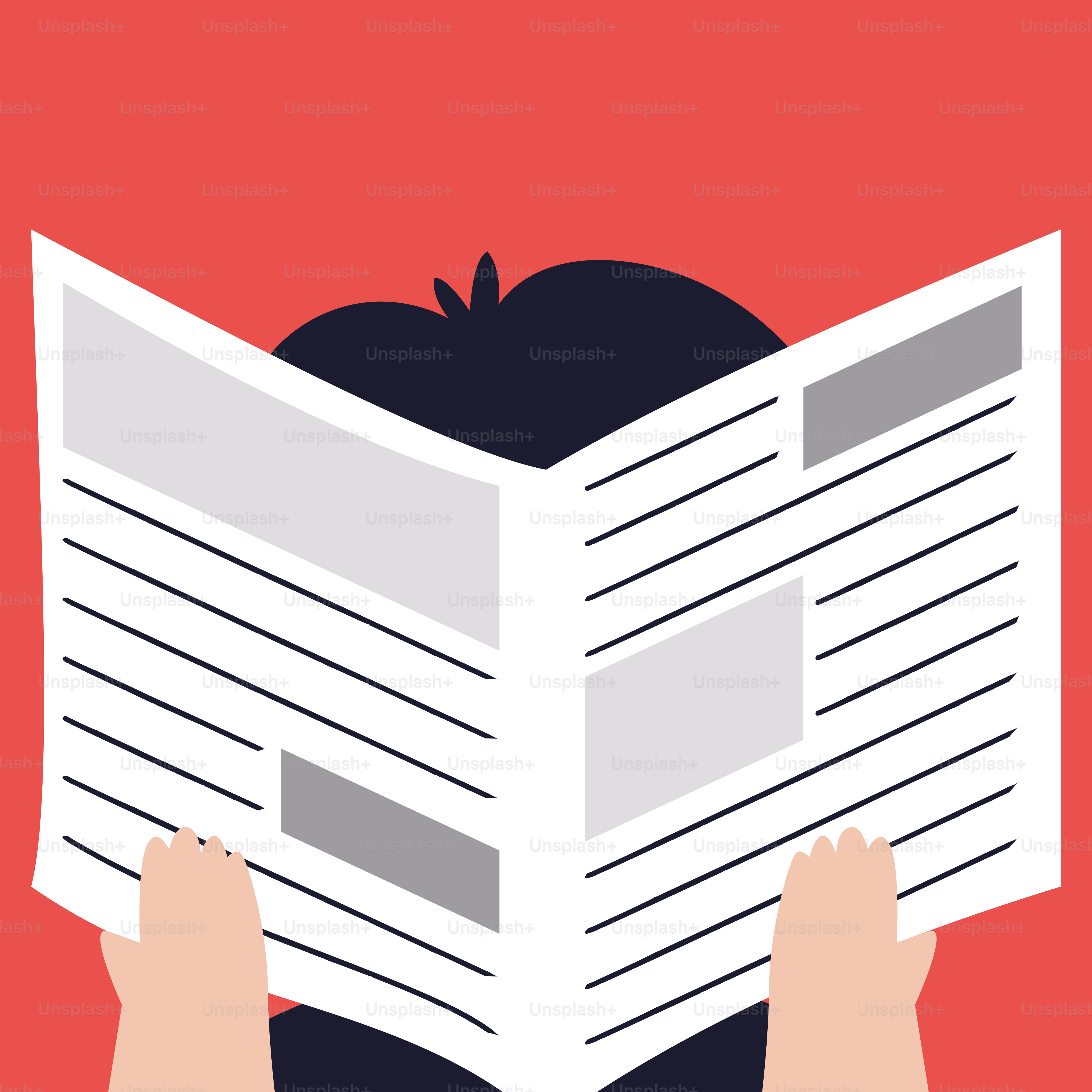 Una persona leyendo un libro con fondo rojo