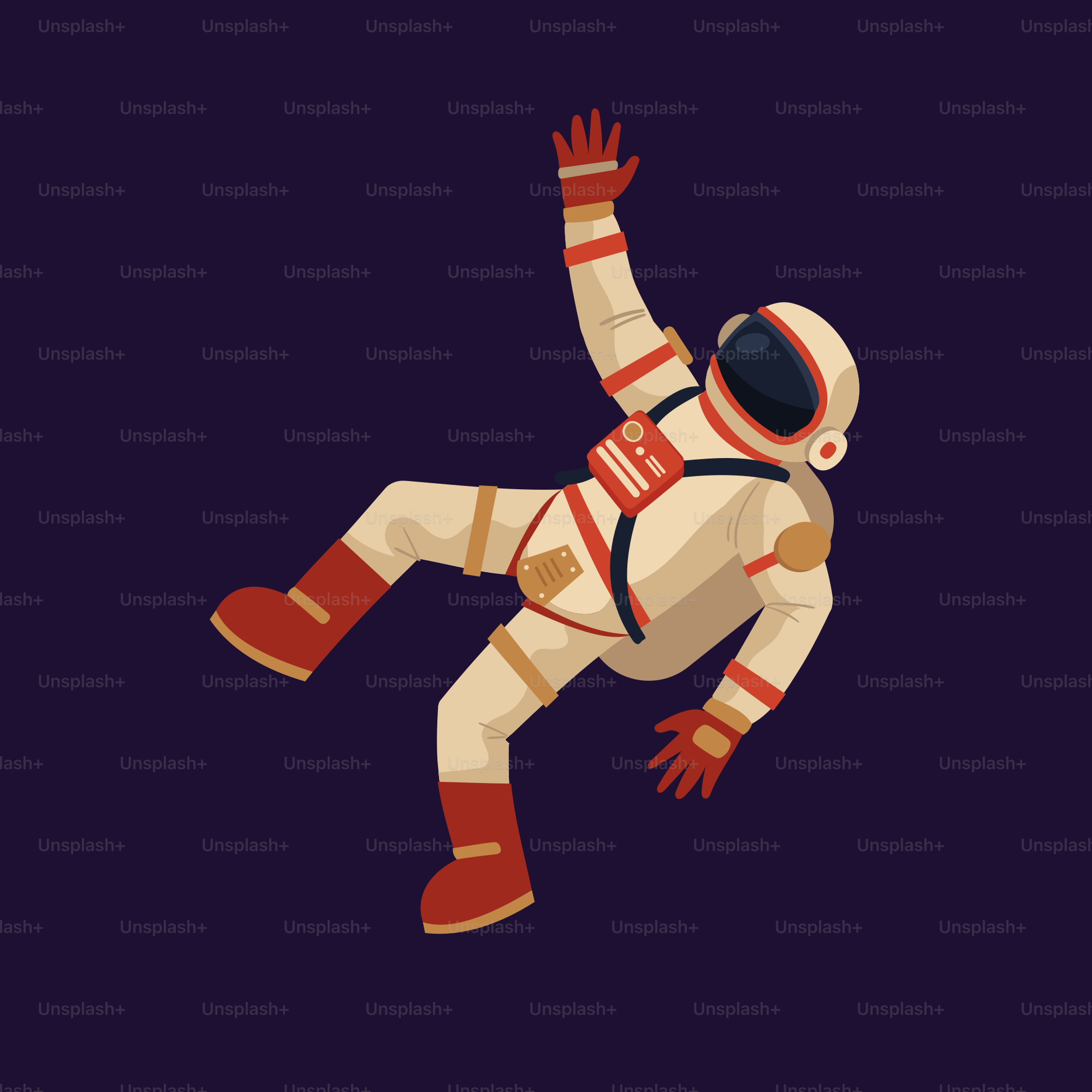 Um astronauta flutuando no ar