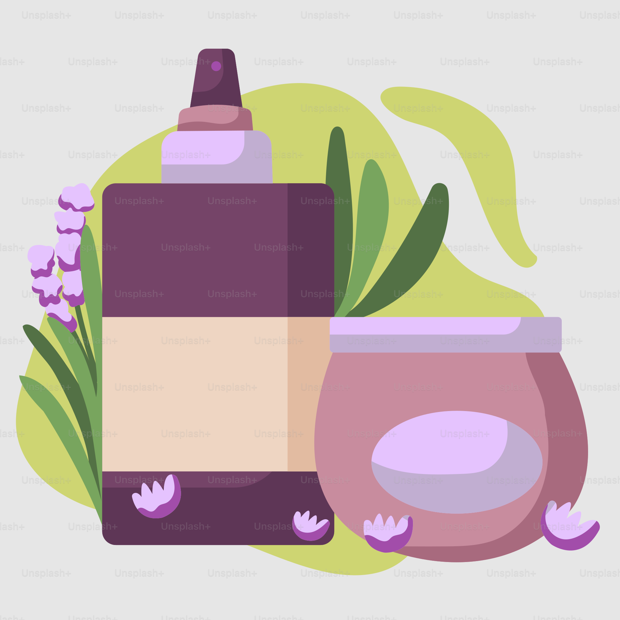 Eine Flasche Lotion neben einem Glas Flüssigkeit