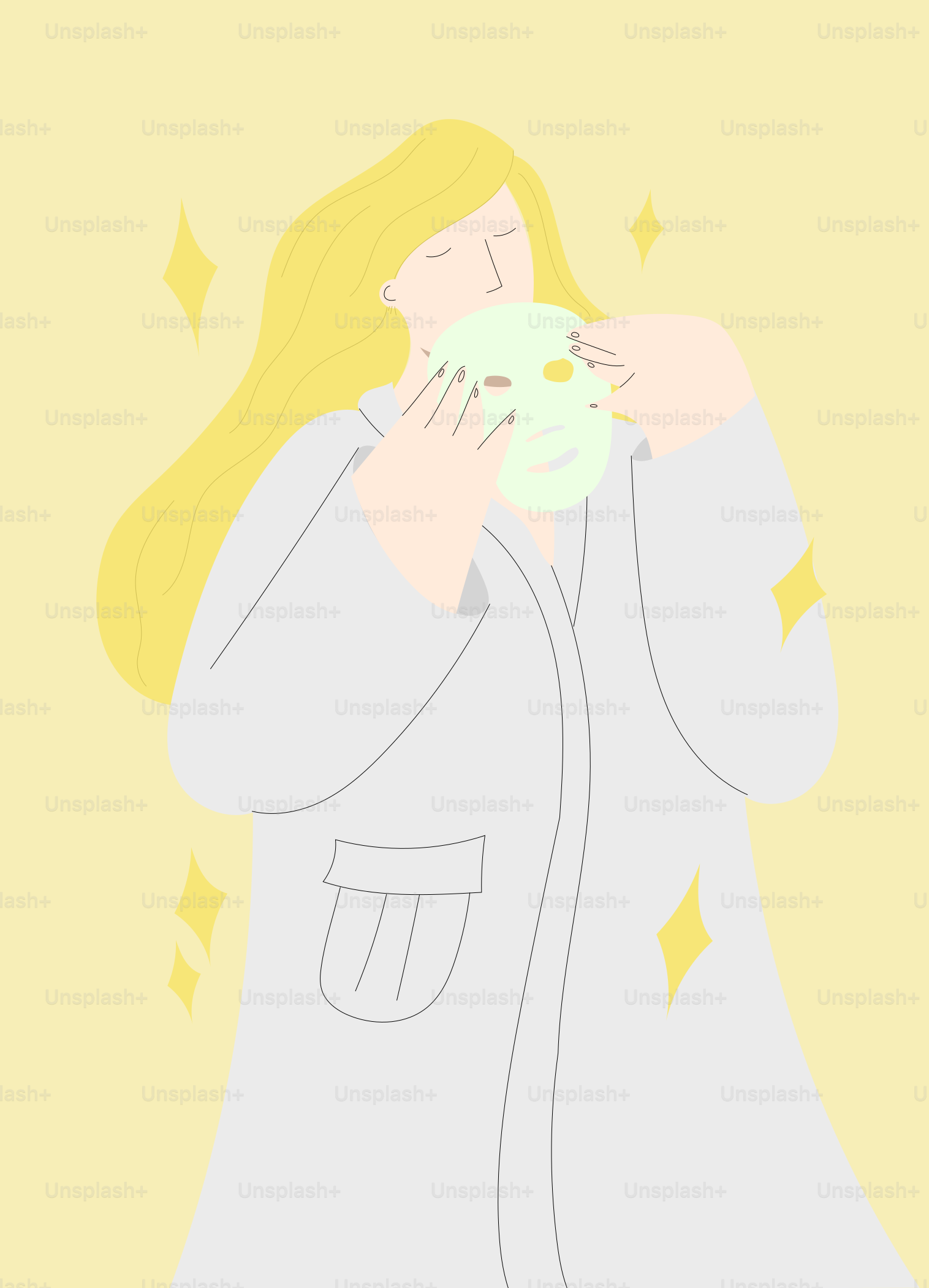 A woman in a white coat is holding a cup