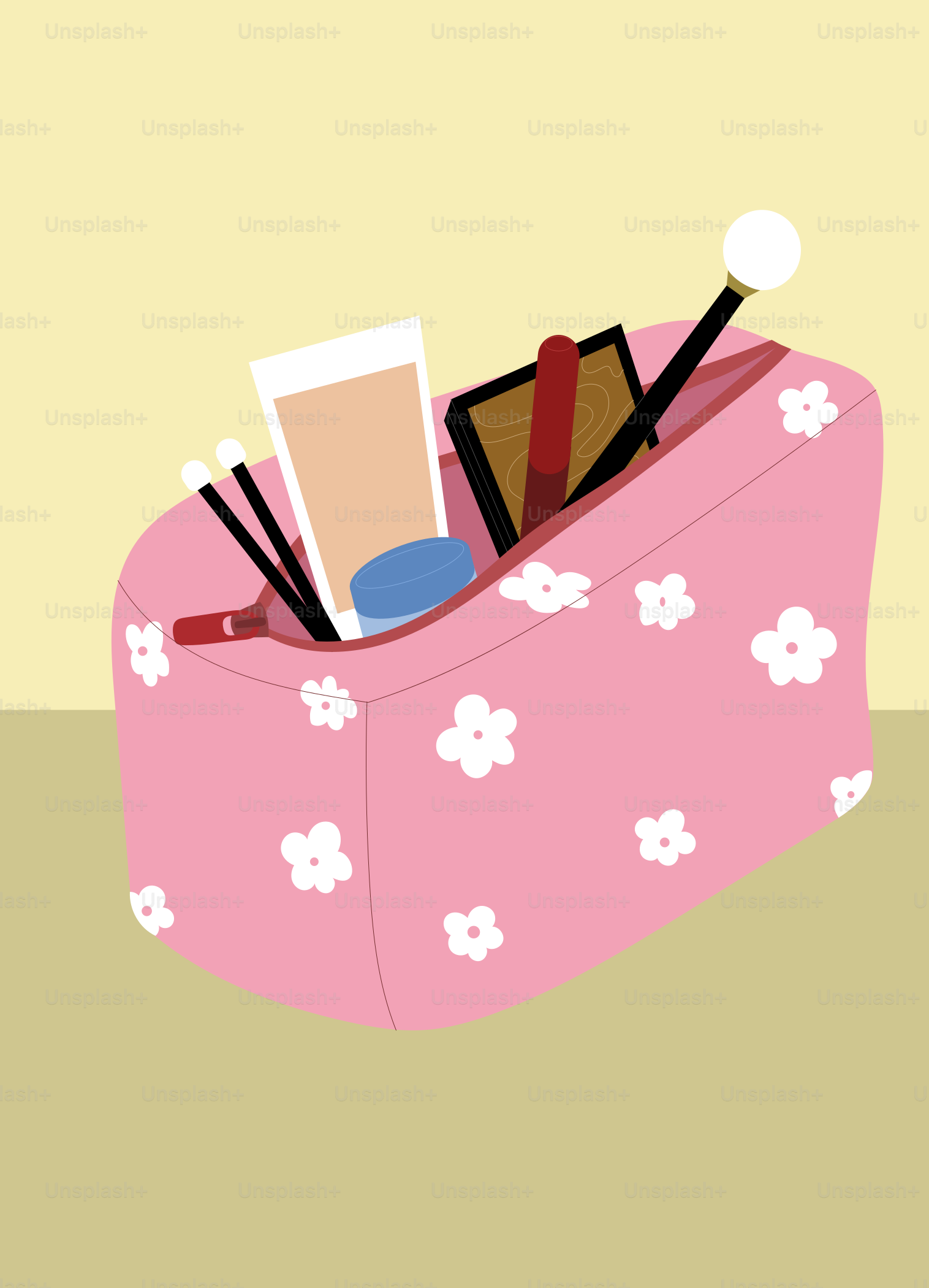 A small pink box with a lot of stuff inside of it