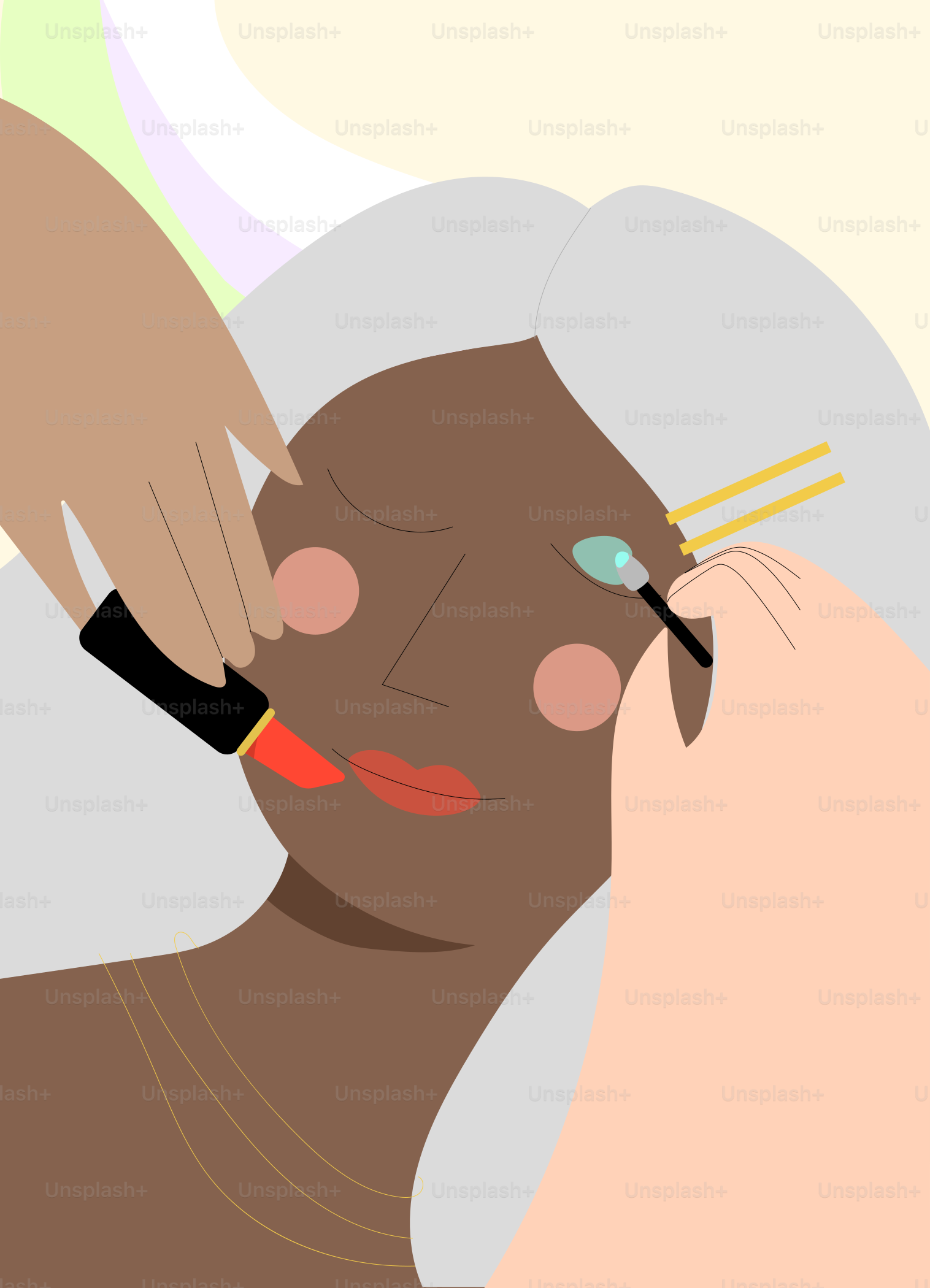 A woman getting her hair cut by a hair stylist